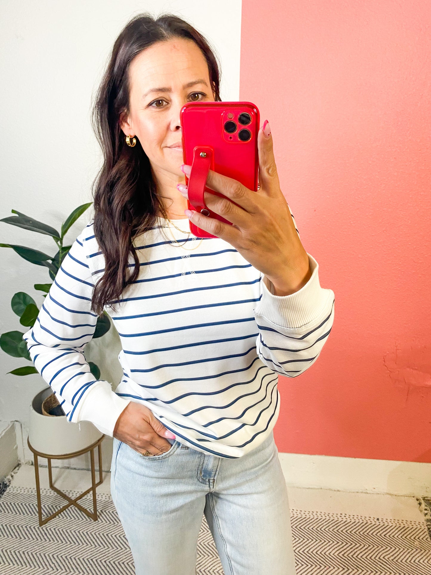 Nautical Striped Long Sleeve Pullover