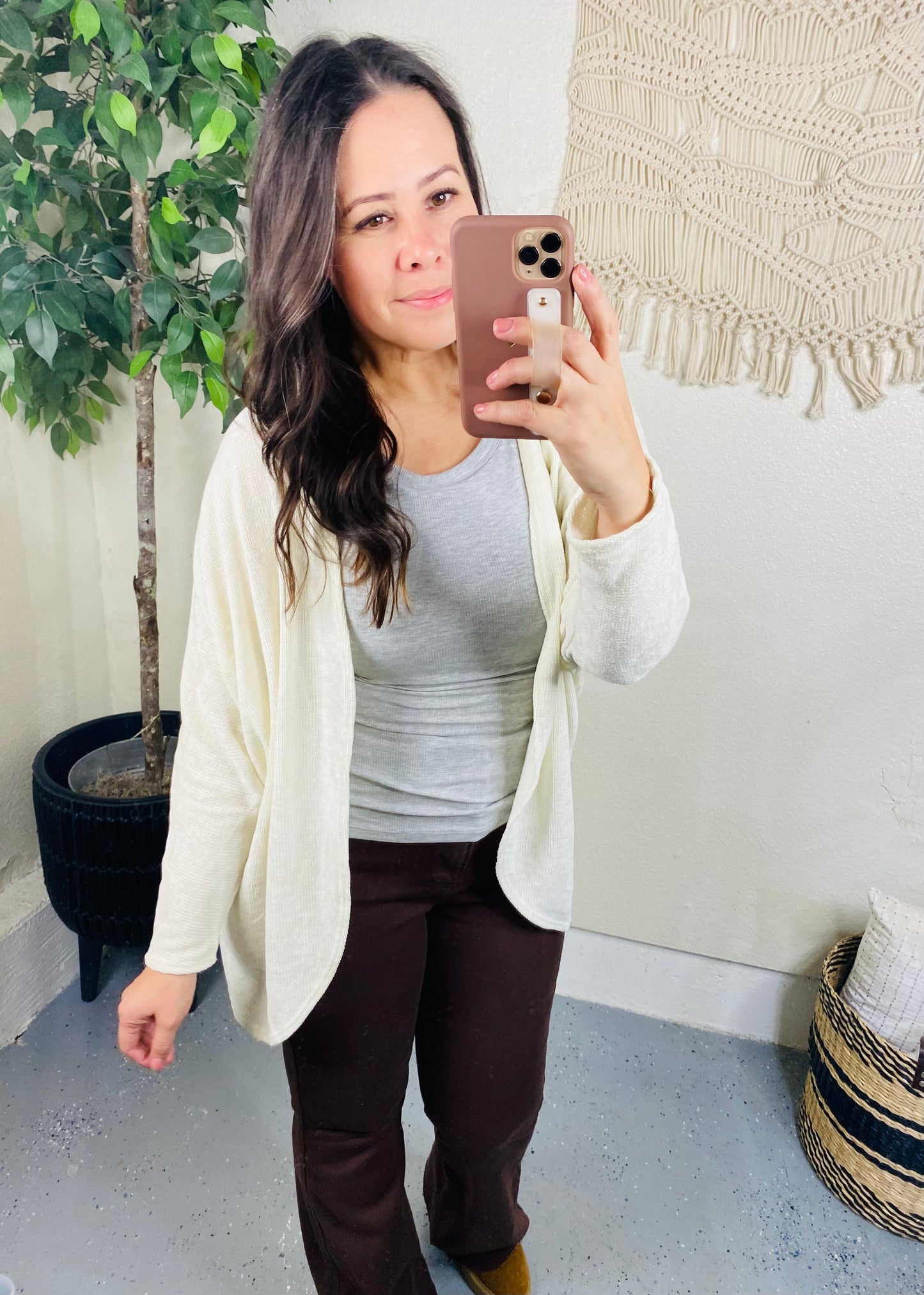 How's It Going Open Front Cardigan