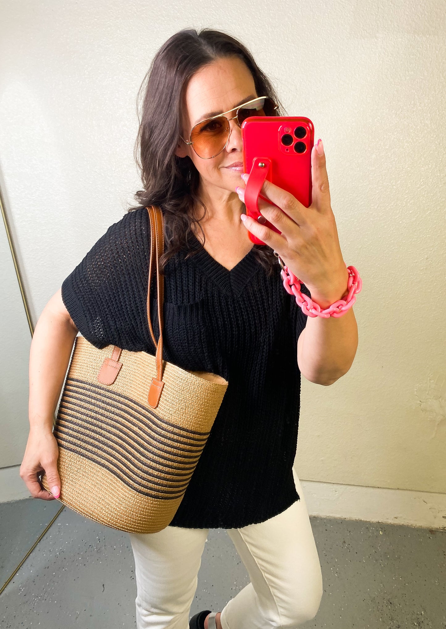 Tahiti Tote Straw Beach Bag