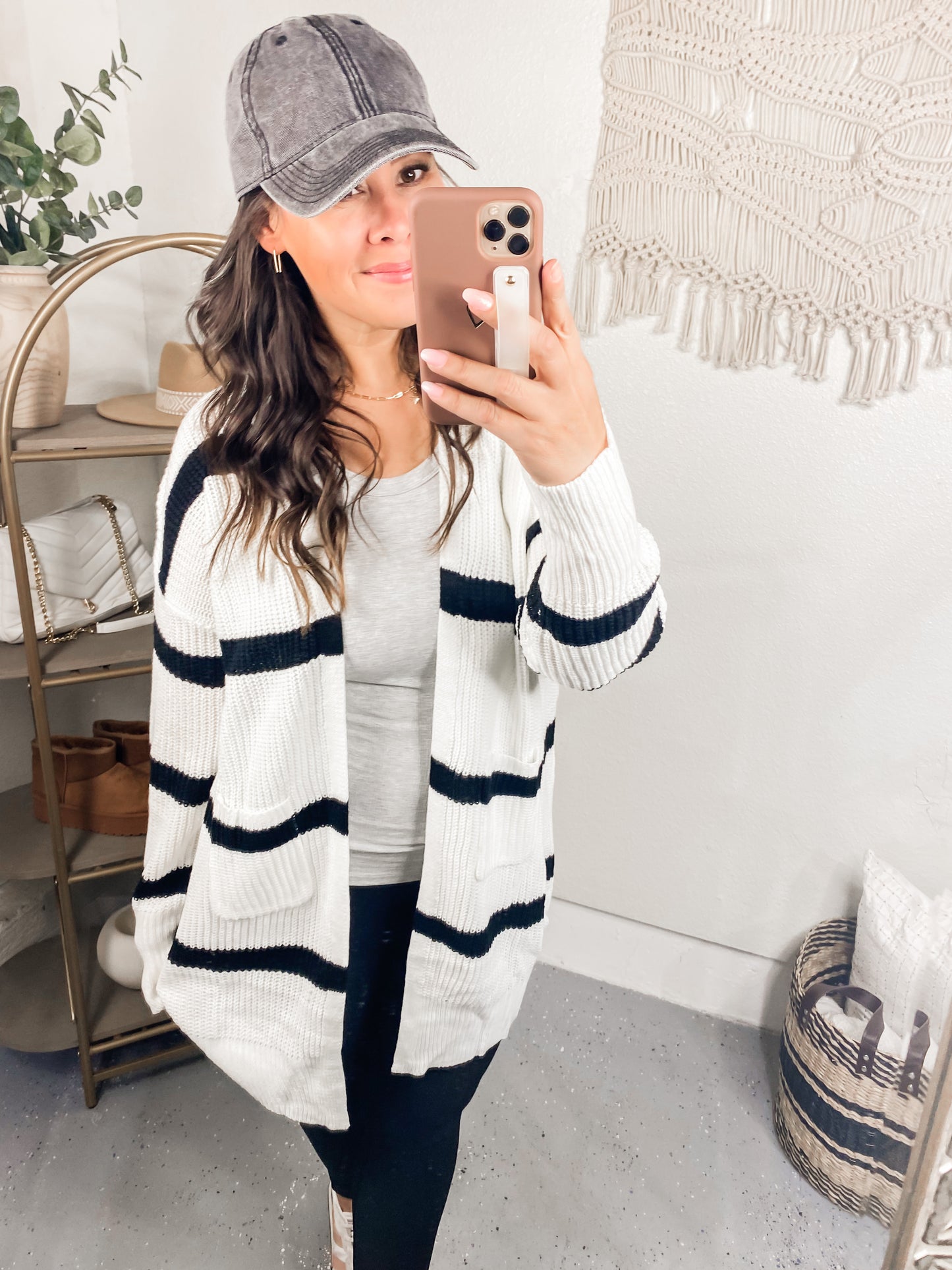 Brighter is Better Striped Cardigan in Ivory
