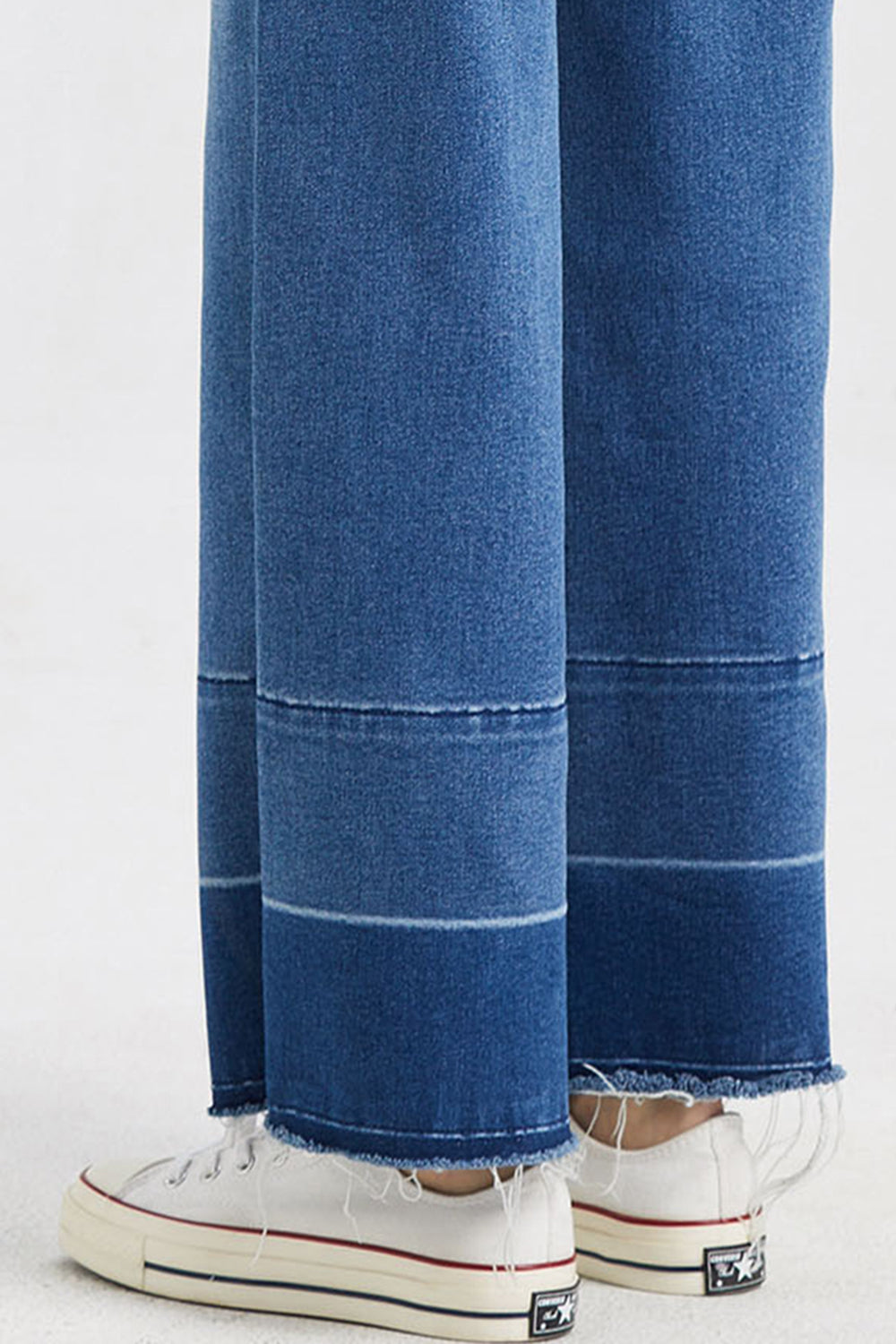 BAYEAS High Waist Release Hem Wide Leg Jeans