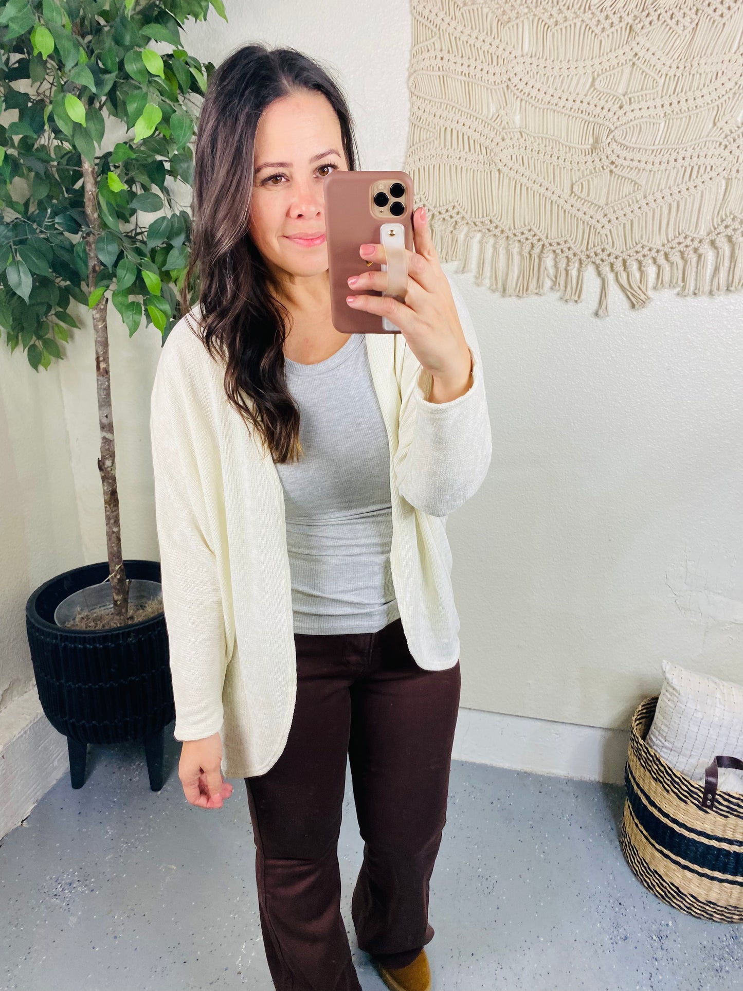 How's It Going Open Front Cardigan