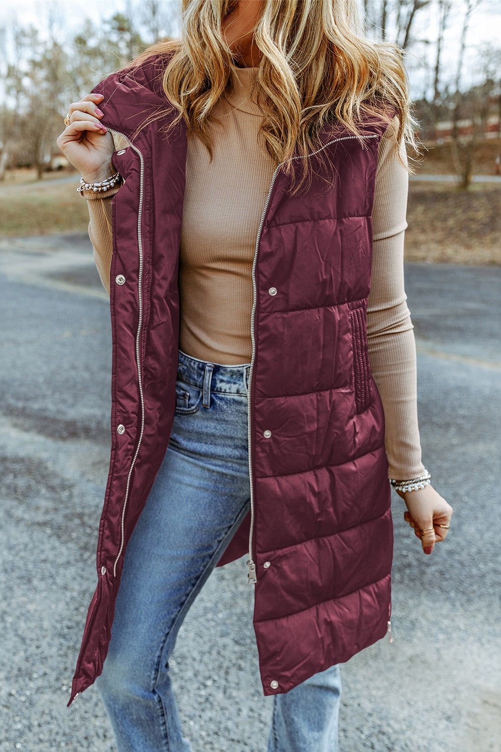Women's Hooded Sleeveless Puffer Vest