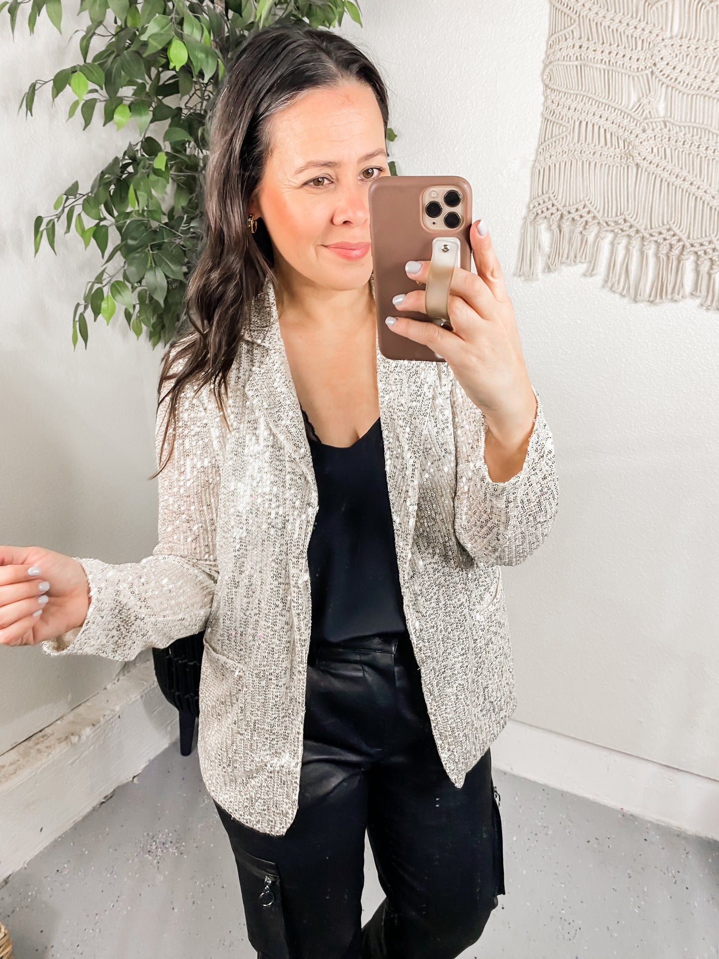 I Know You're Busy Sequin Blazer