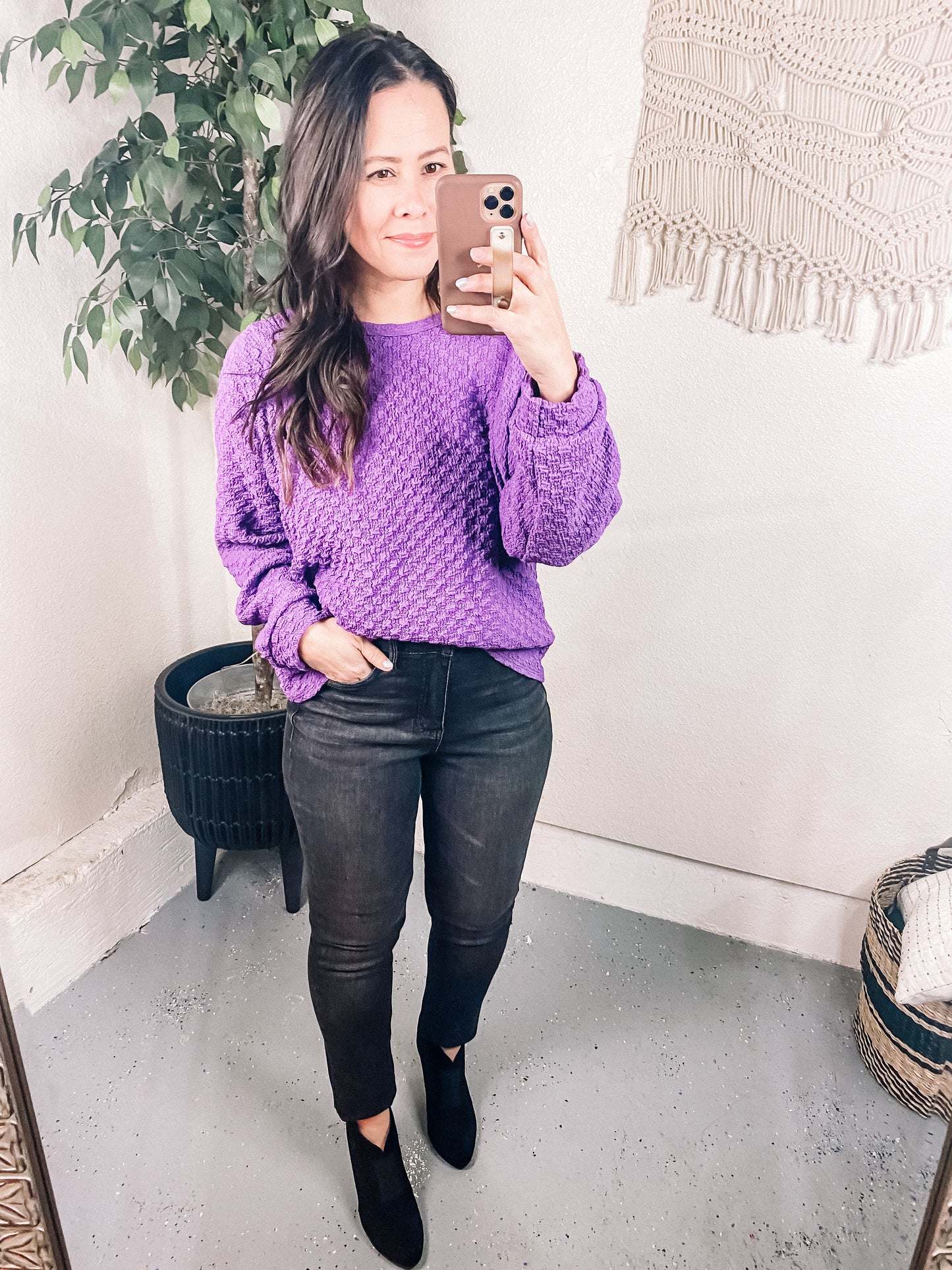 Thought It Over Textured Pullover