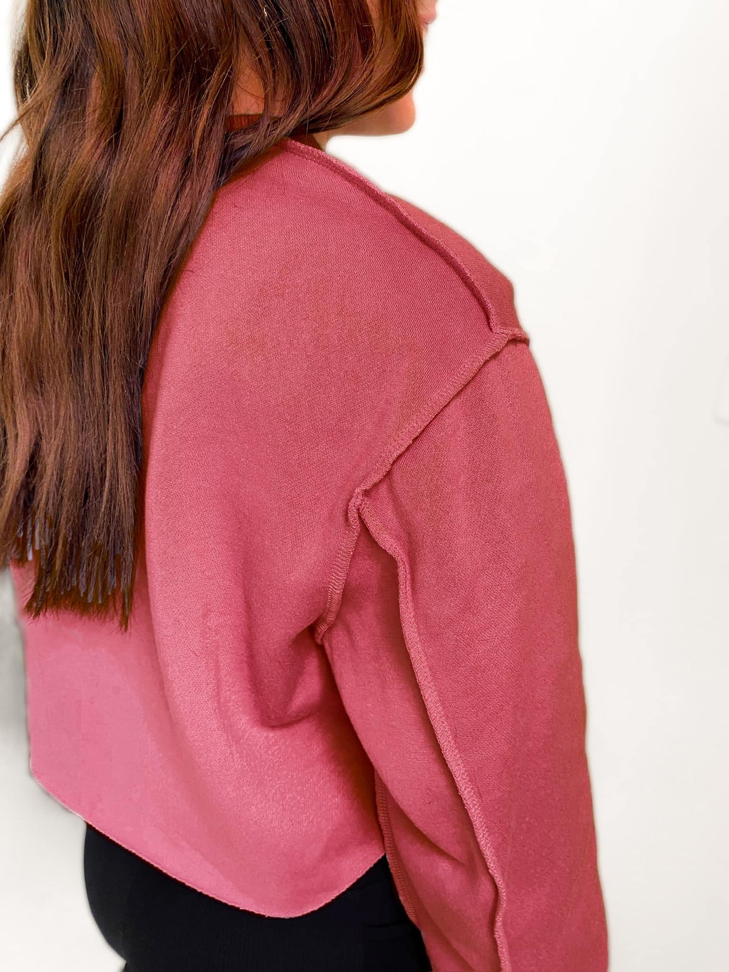 PRE-ORDER Izzy Inside-Out Cropped Sweatshirt (Ships End of Oct/Early Sept)