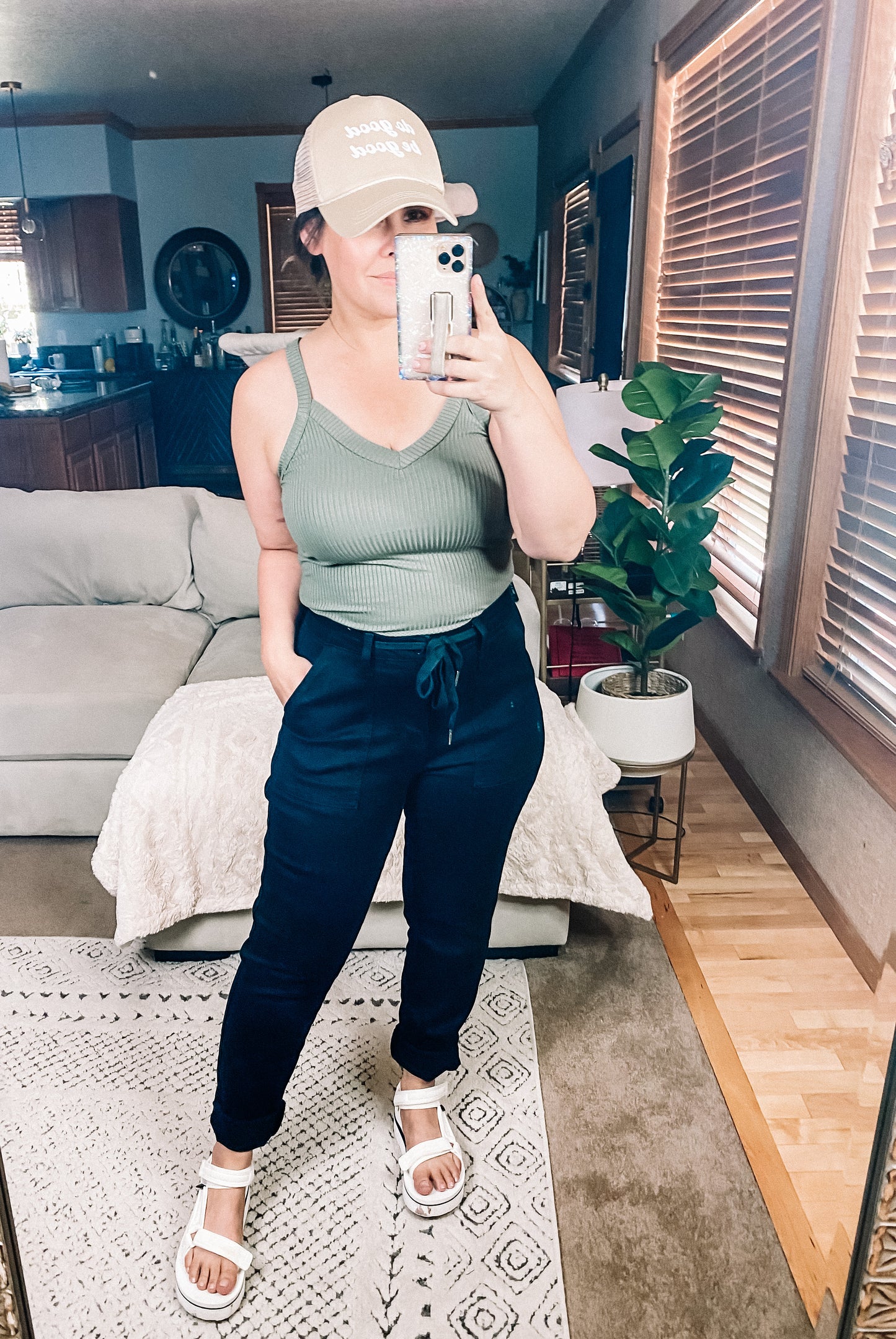 Carmen Double Cuff Joggers in Black