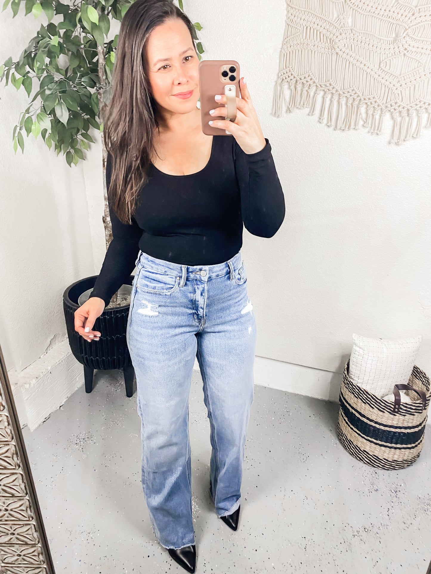 Mica Denim High Rise Wide Leg Jeans