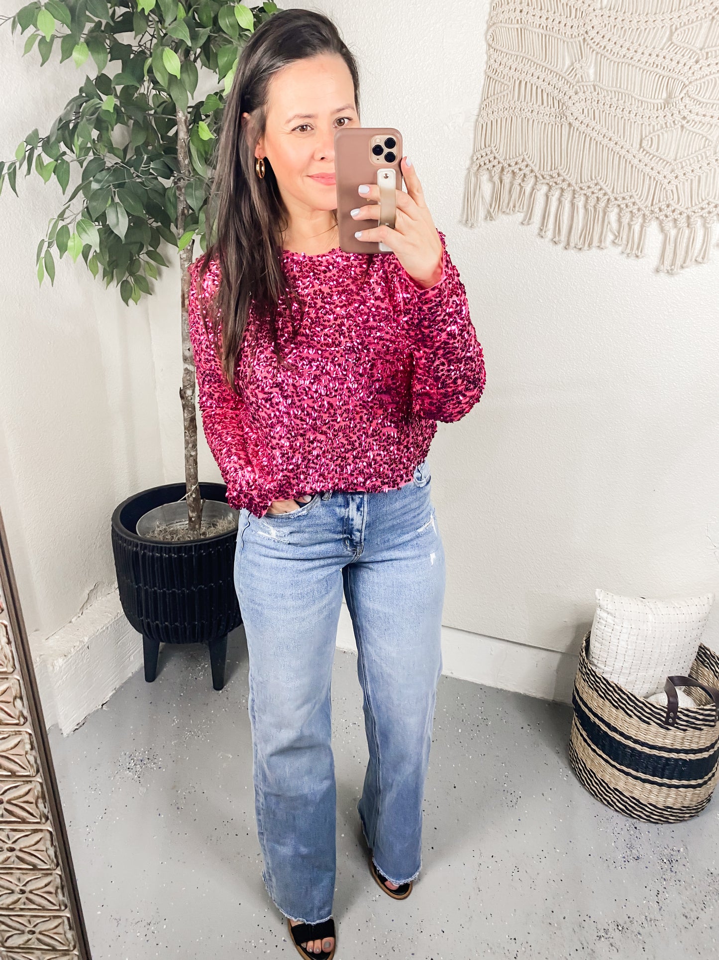 Mica Denim High Rise Wide Leg Jeans