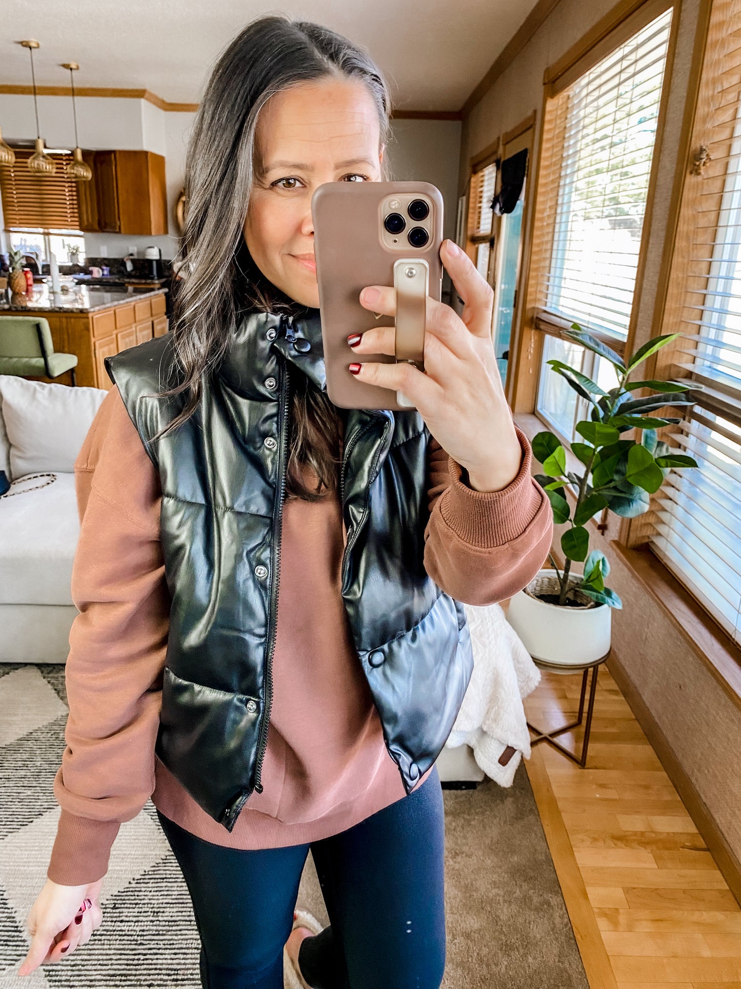 Leena Mock Neck Pullover in Cocoa