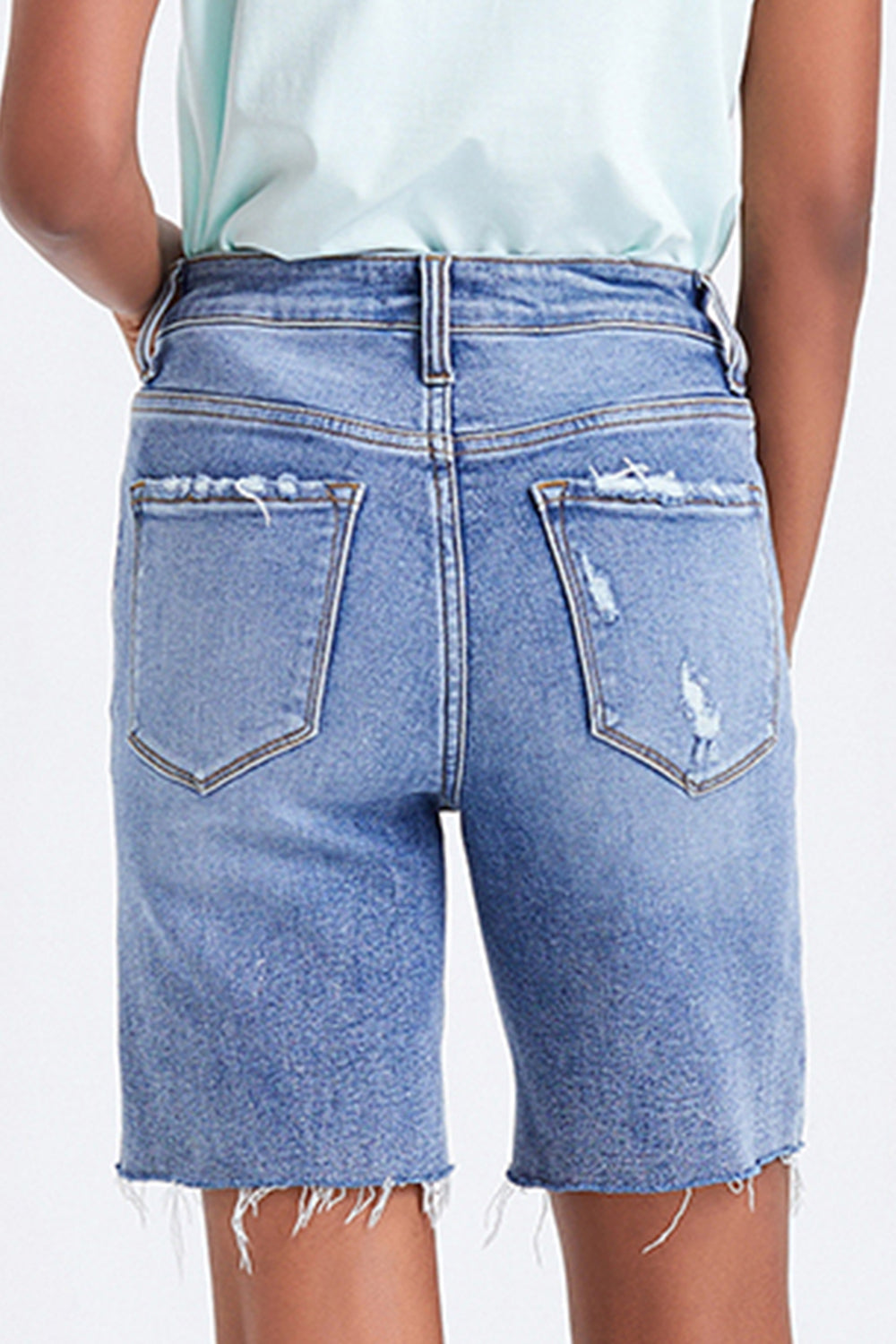BAYEAS High Rise Denim Bermuda Shorts