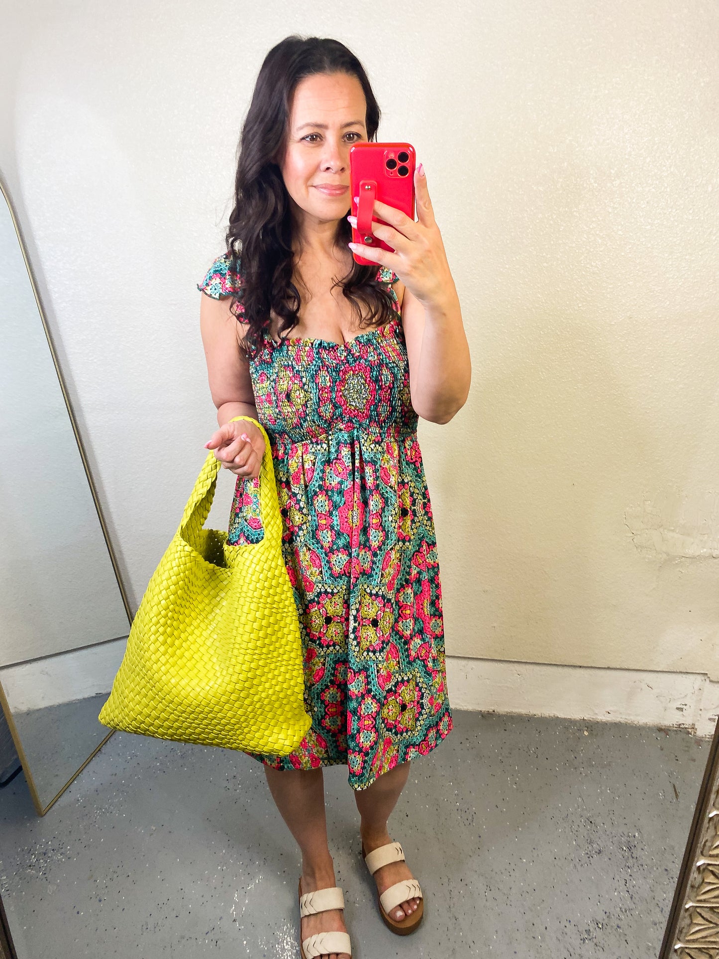 Boho Smocked Sleeveless Dress