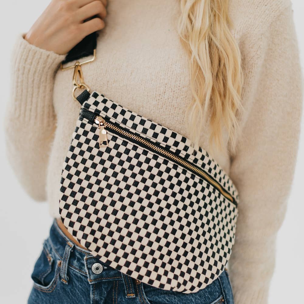 Westlyn Woven Bum Bag *NEW COLORS ADDED*: Checkered Emerald