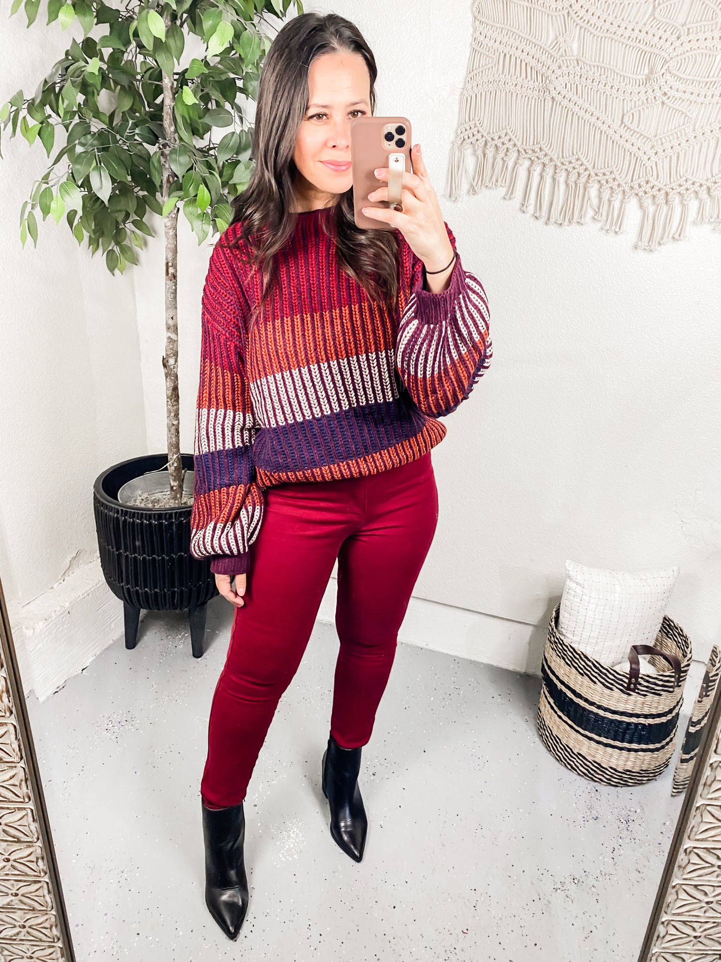 Judy Blue High Rise Tummy Control Skinny Jeans in Scarlet