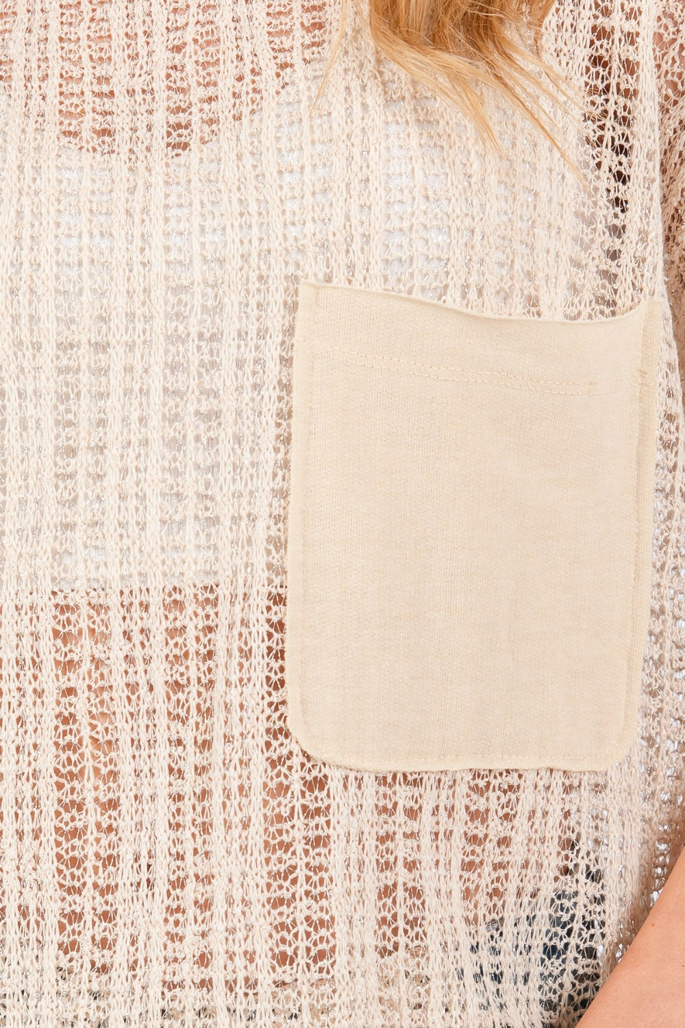 Crochet Mock Neck Top - Oatmeal