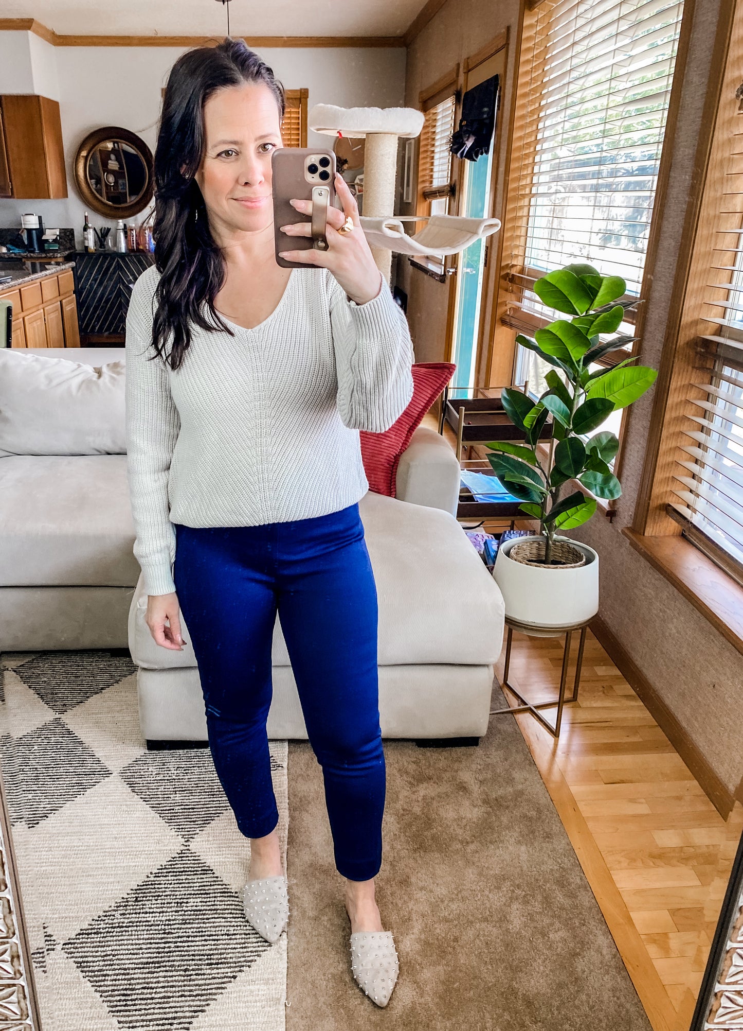 Told You So Ribbed Knit V Neck Sweater