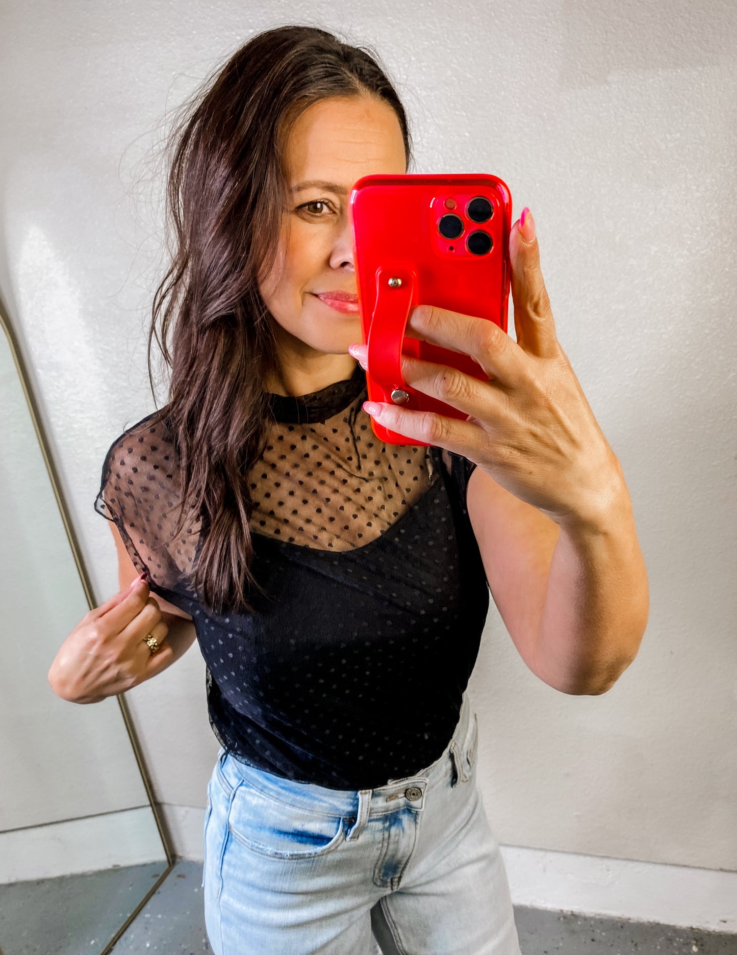 Here And Now Mock Neck Top In Black