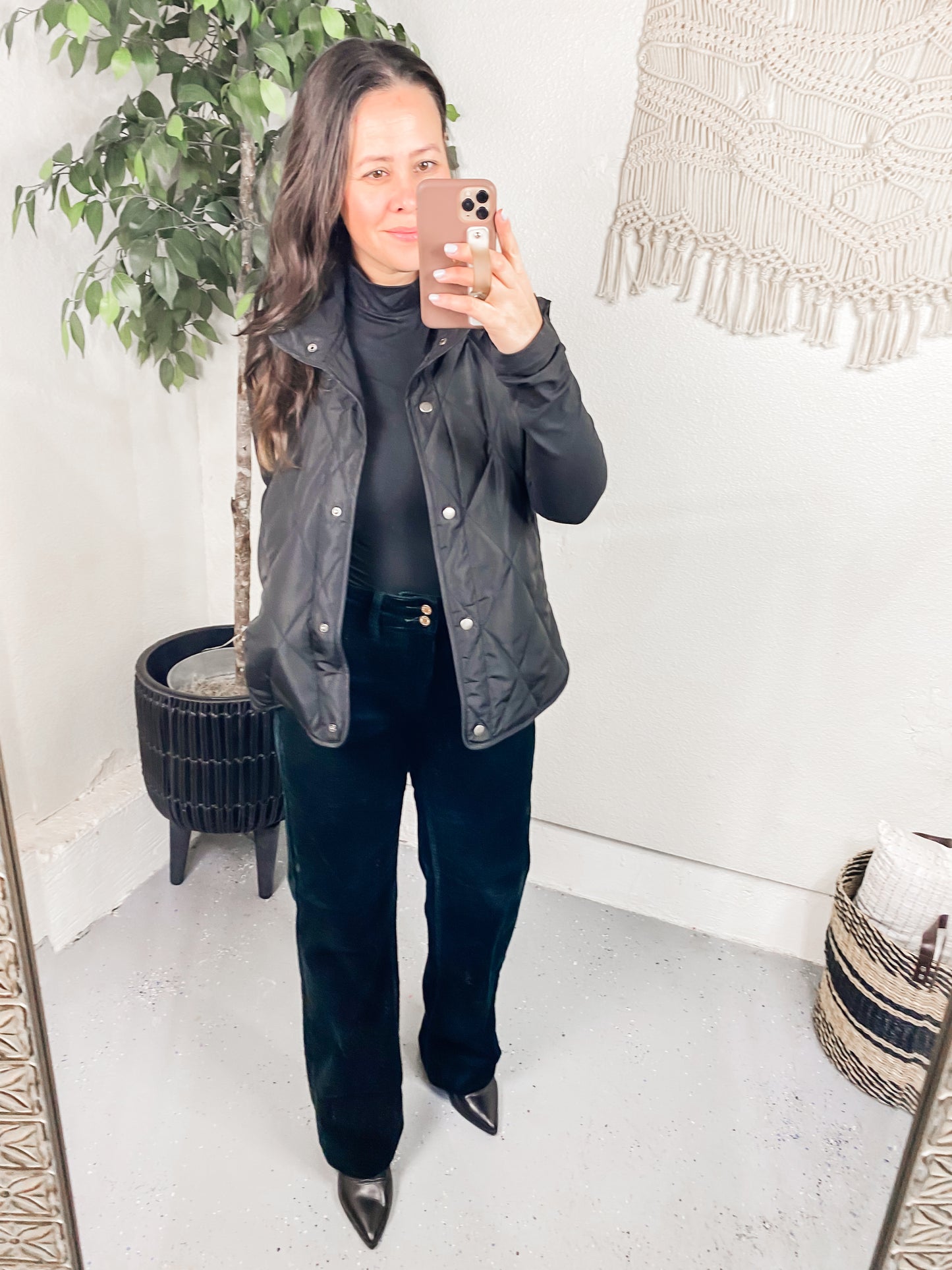 Neither Here Nor There Puffer Vest in Black