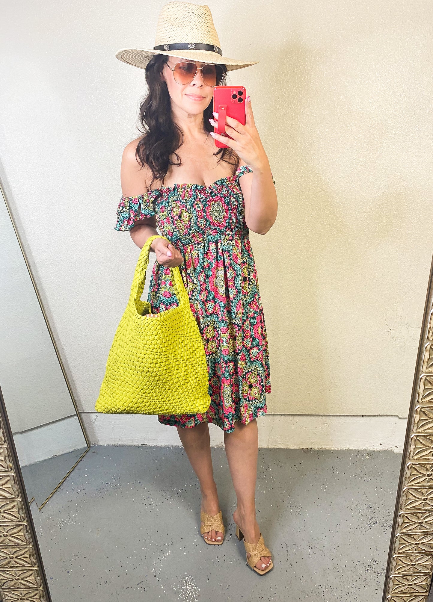 Boho Smocked Sleeveless Dress