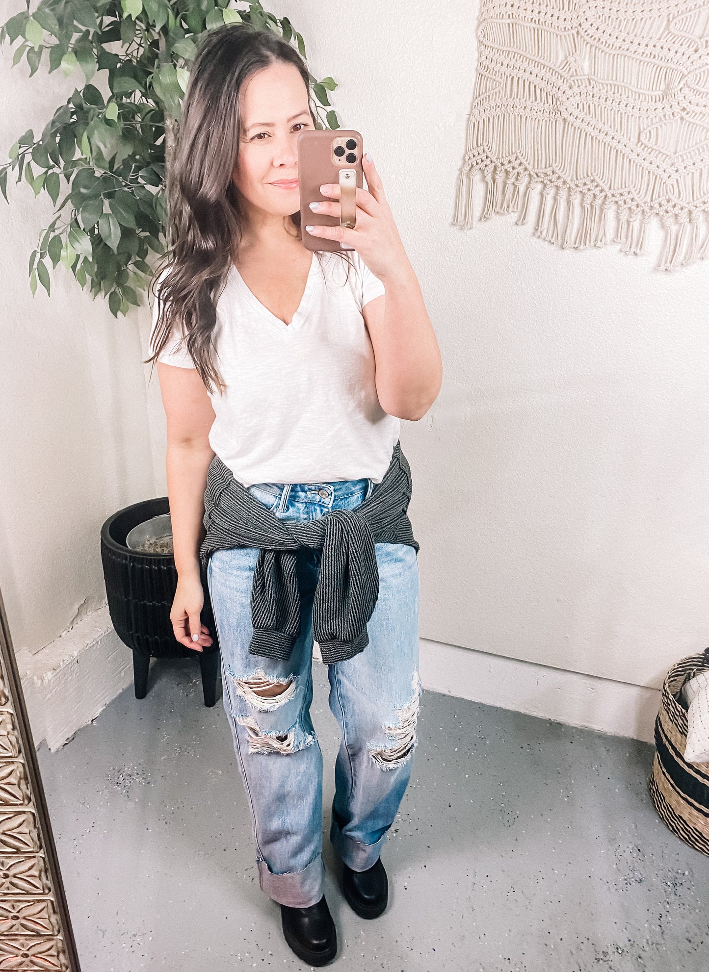 Ramona High Rise Rigid Magic Destroyed Straight Jeans