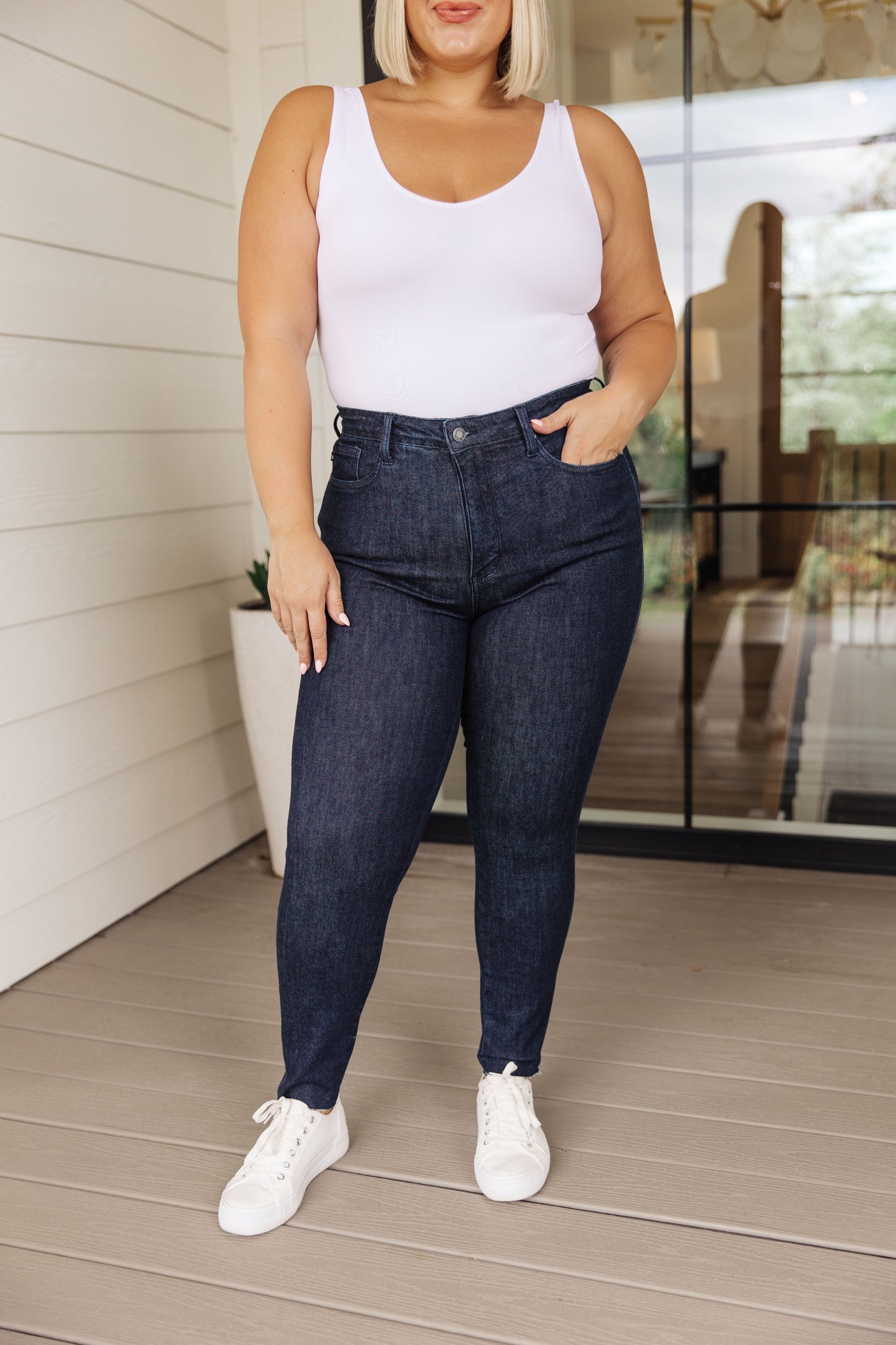 Judy Blue High Rise Tummy Control Dark Wash Skinny Jeans