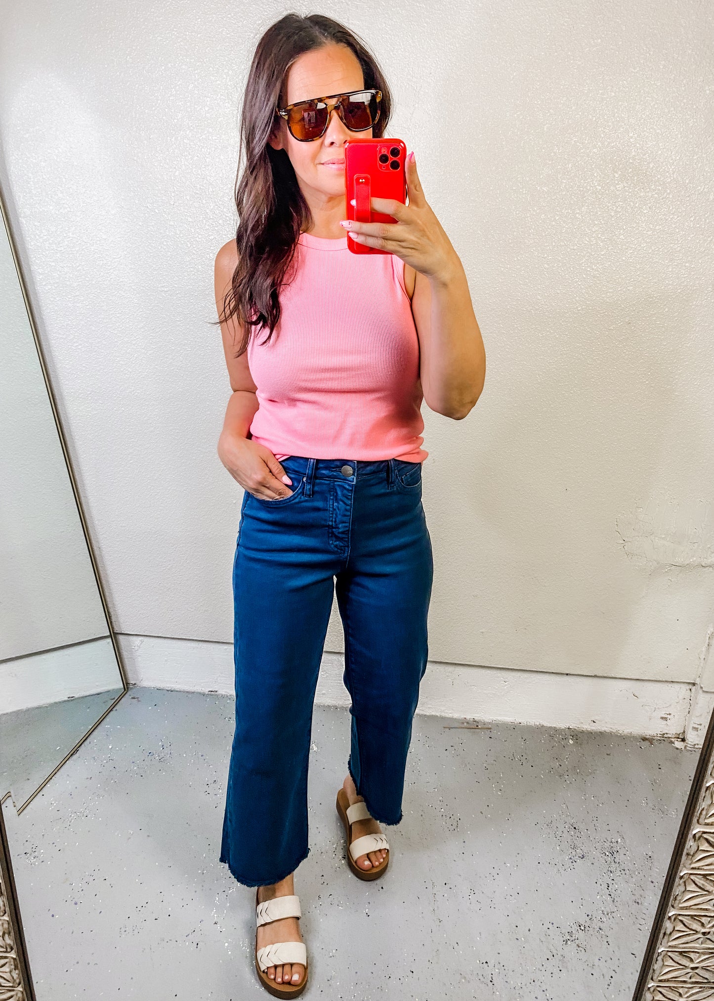Ribbed Round Neck Tank - Mint