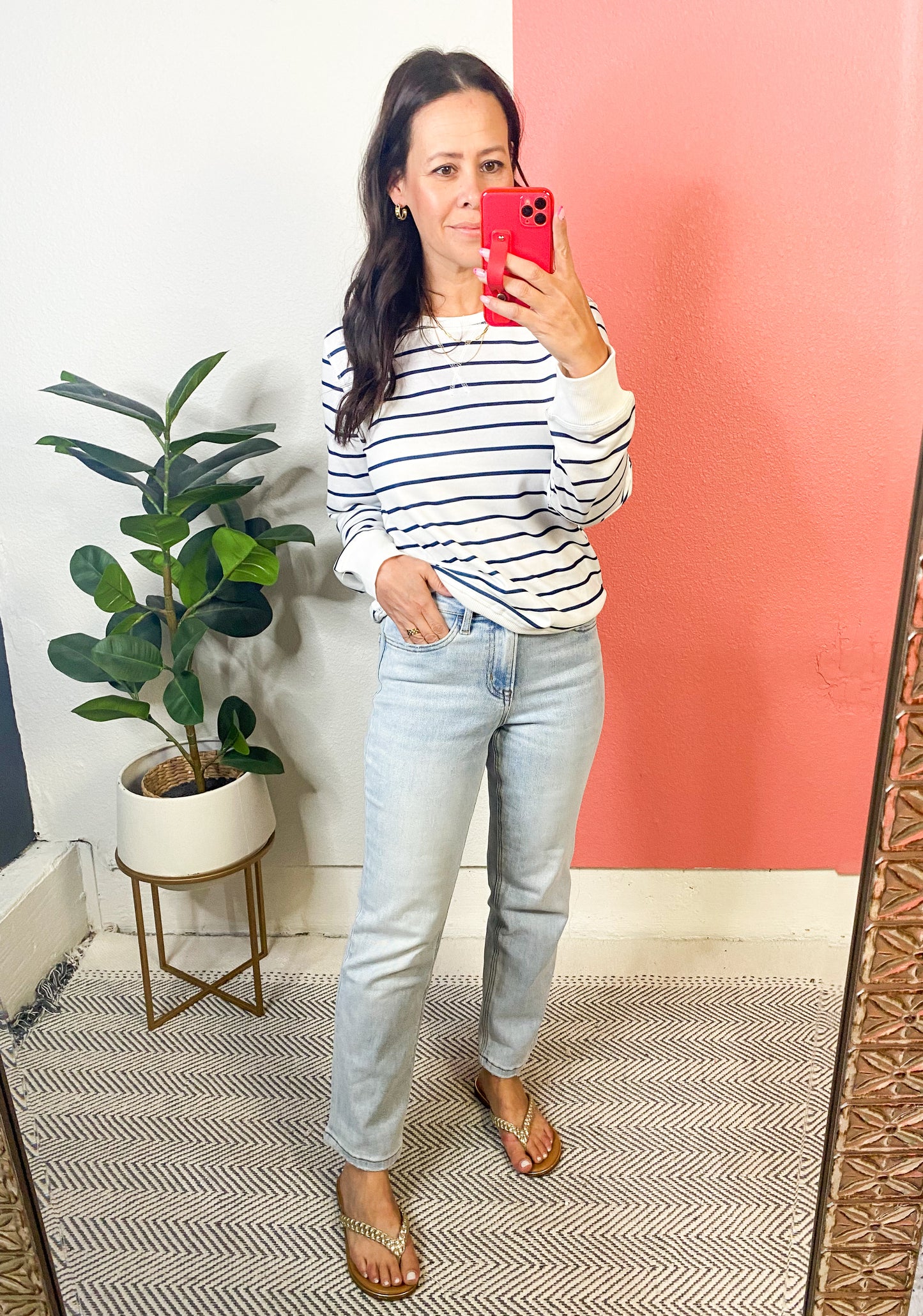 Nautical Striped Long Sleeve Pullover