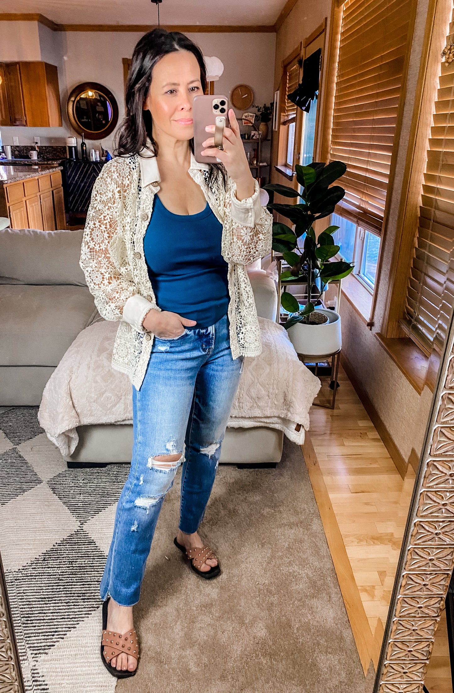 Vintage Lace Lace Button Up