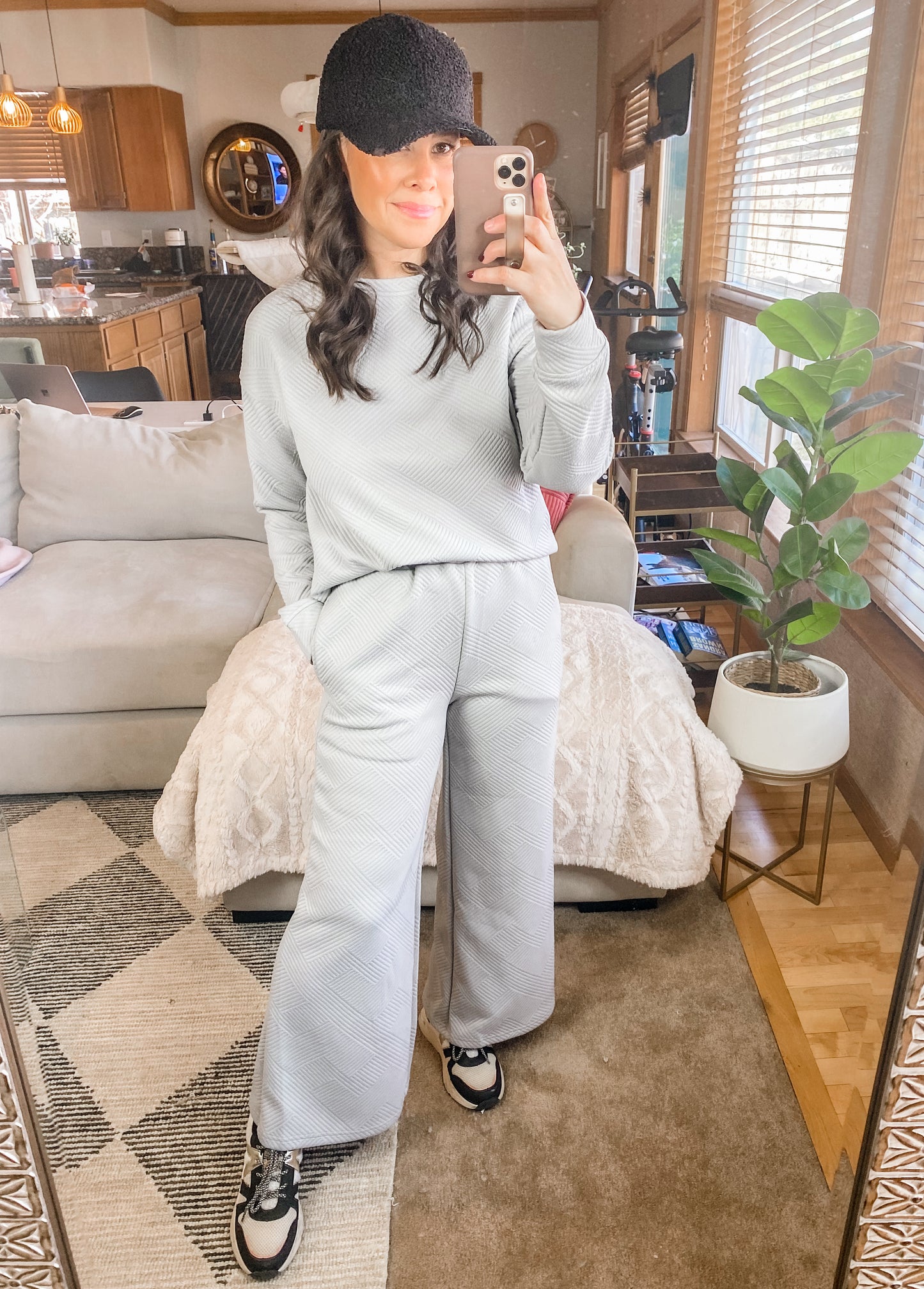 Take Me Away Textured Long Sleeve Top and Pants Set - 6 Colors