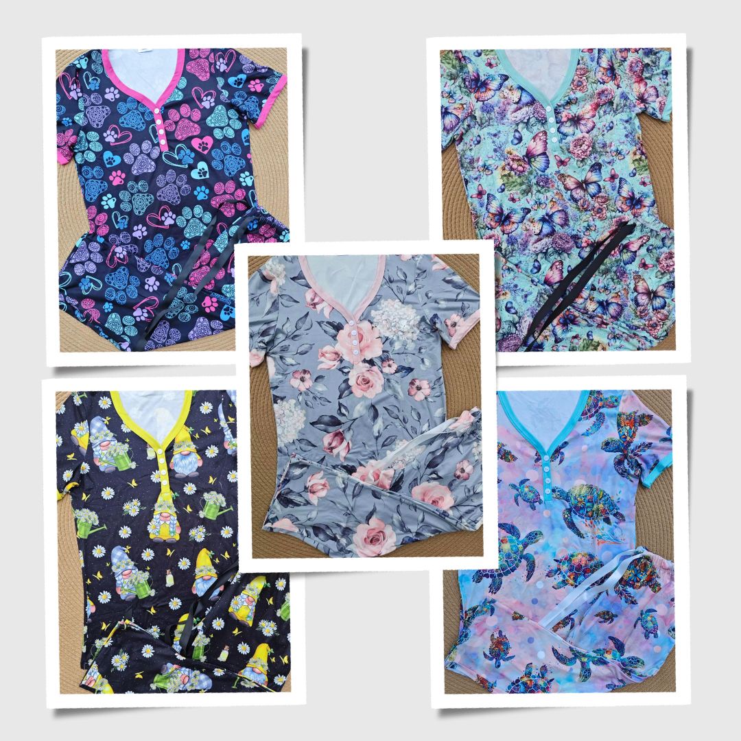 PREORDER: Short Sleeve Capri Pajama Set in Assorted Prints