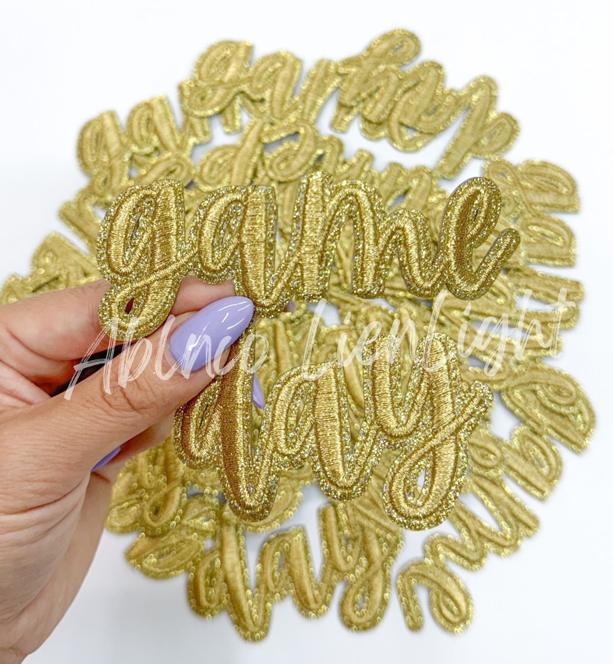Gold sticker adhesive game day clear stadium bag patch