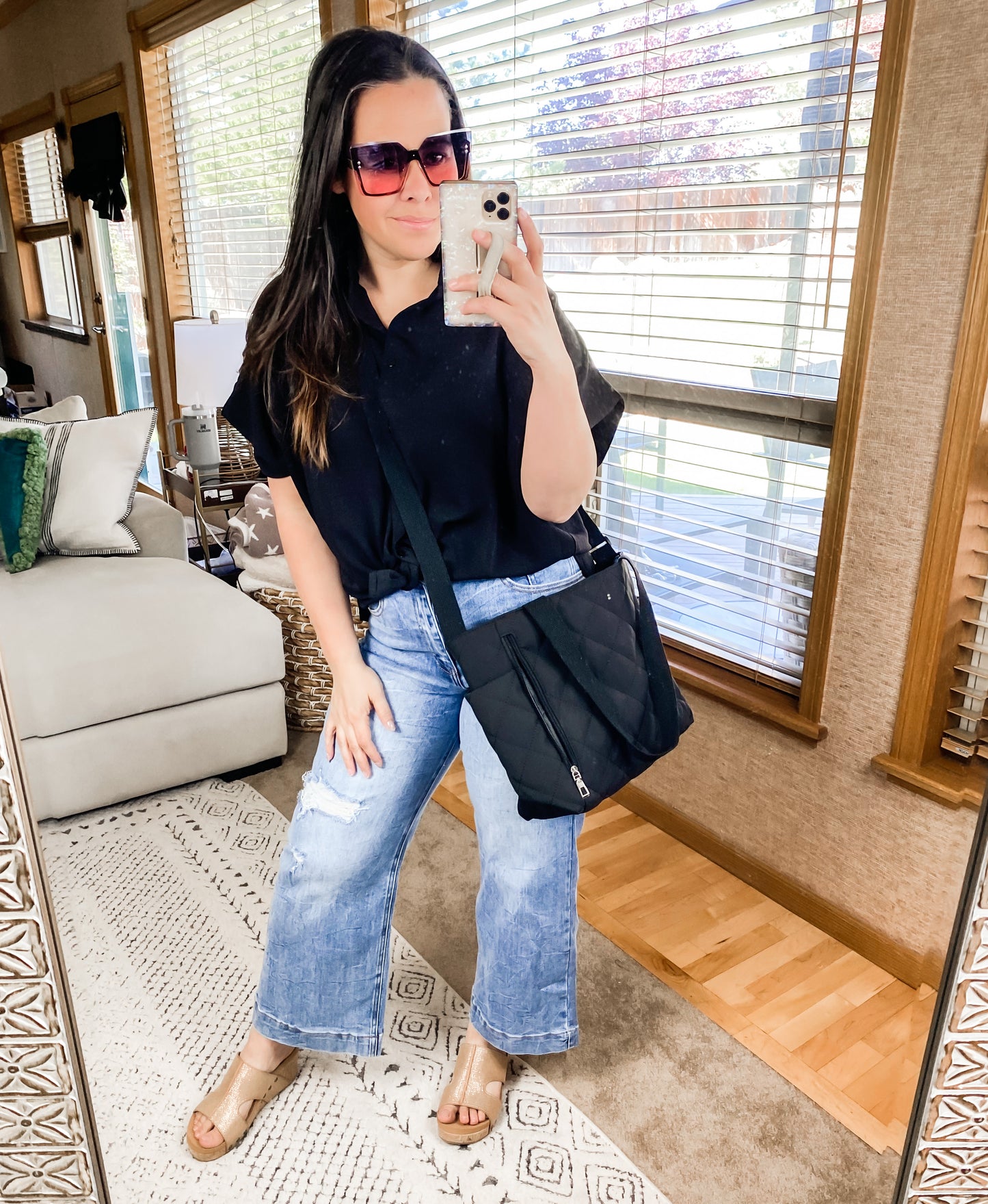 Bayeas High Rise Wide Leg Cropped Jeans