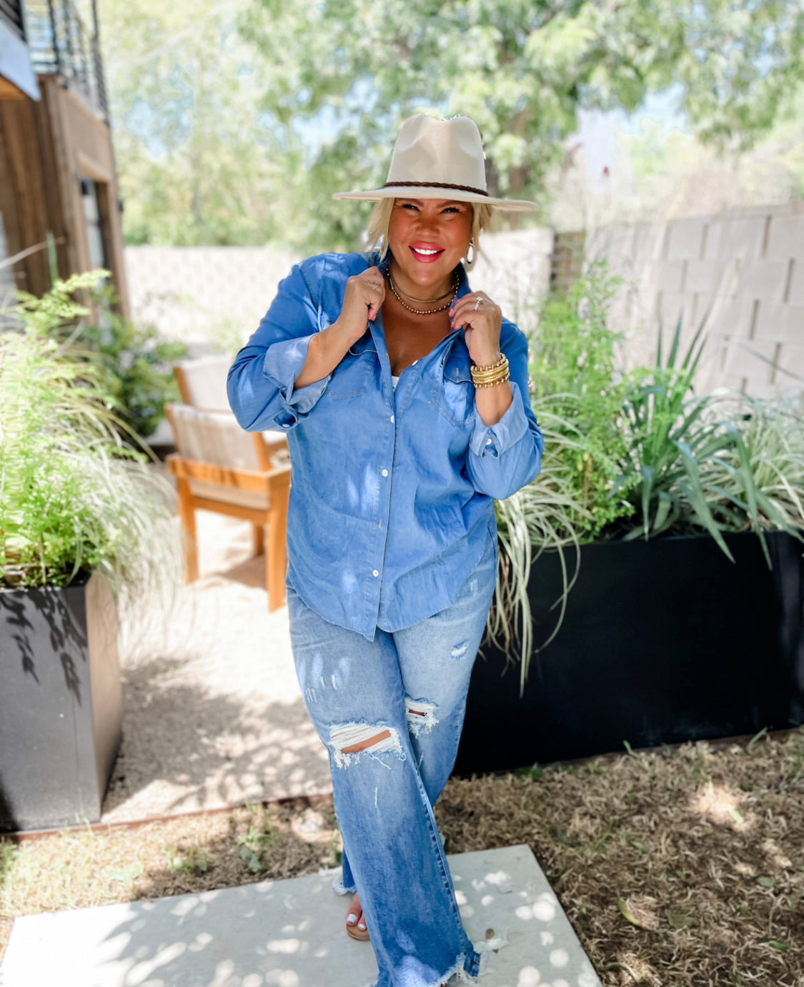 PREORDER: DAKOTA DENIM TOP (SHIPS MID-LATE SEPTEMBER)