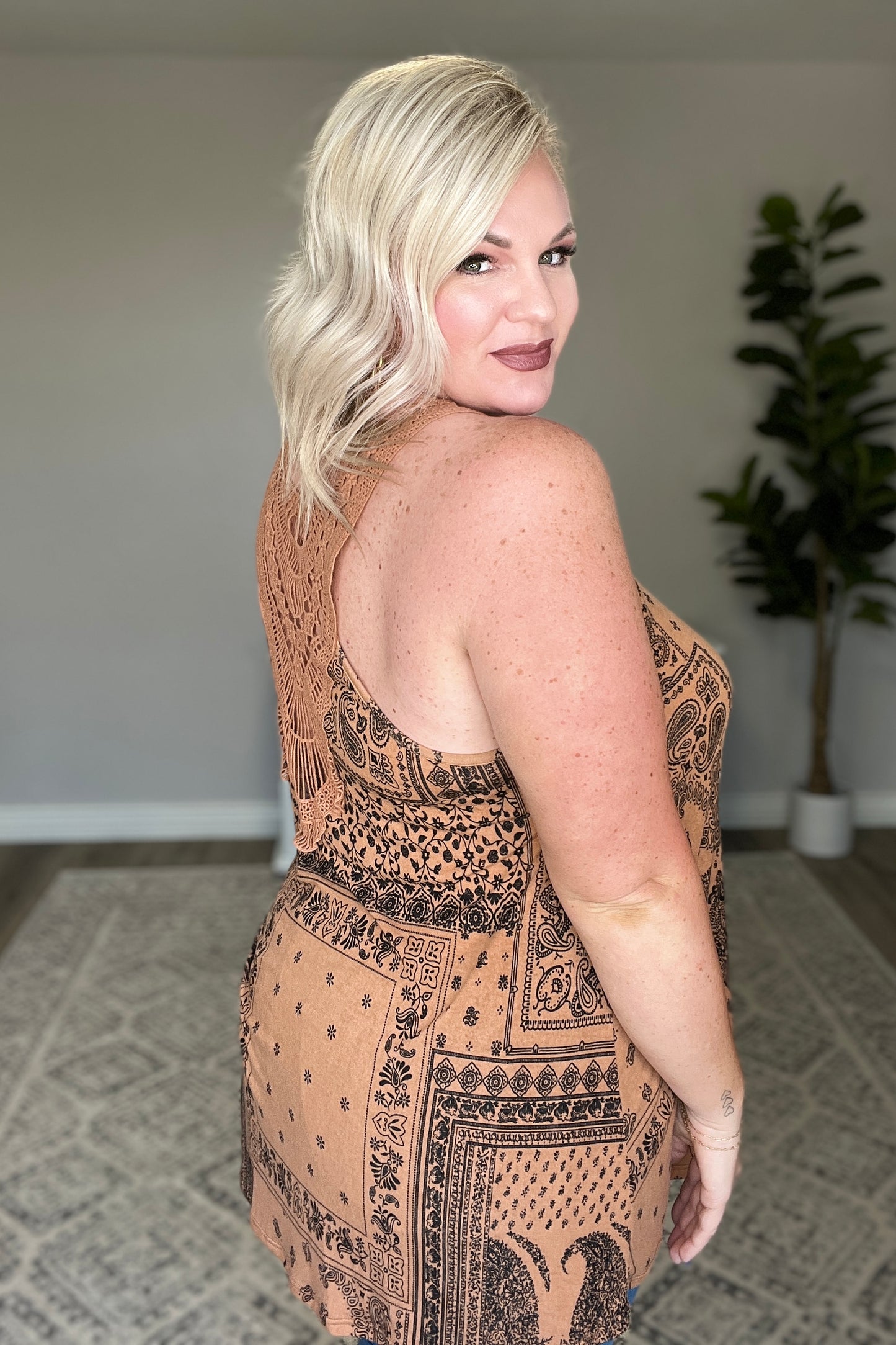 Barely Bohemian Lace Detail Tank