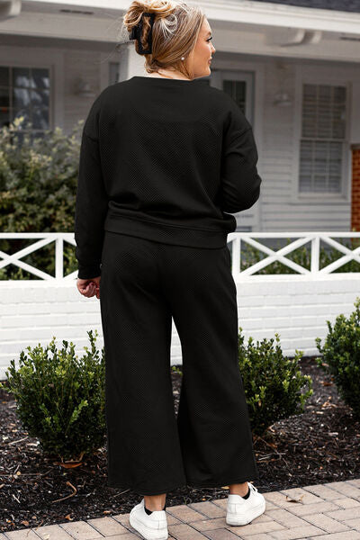 Take Me Away Textured Long Sleeve Top and Pants Set - 6 Colors