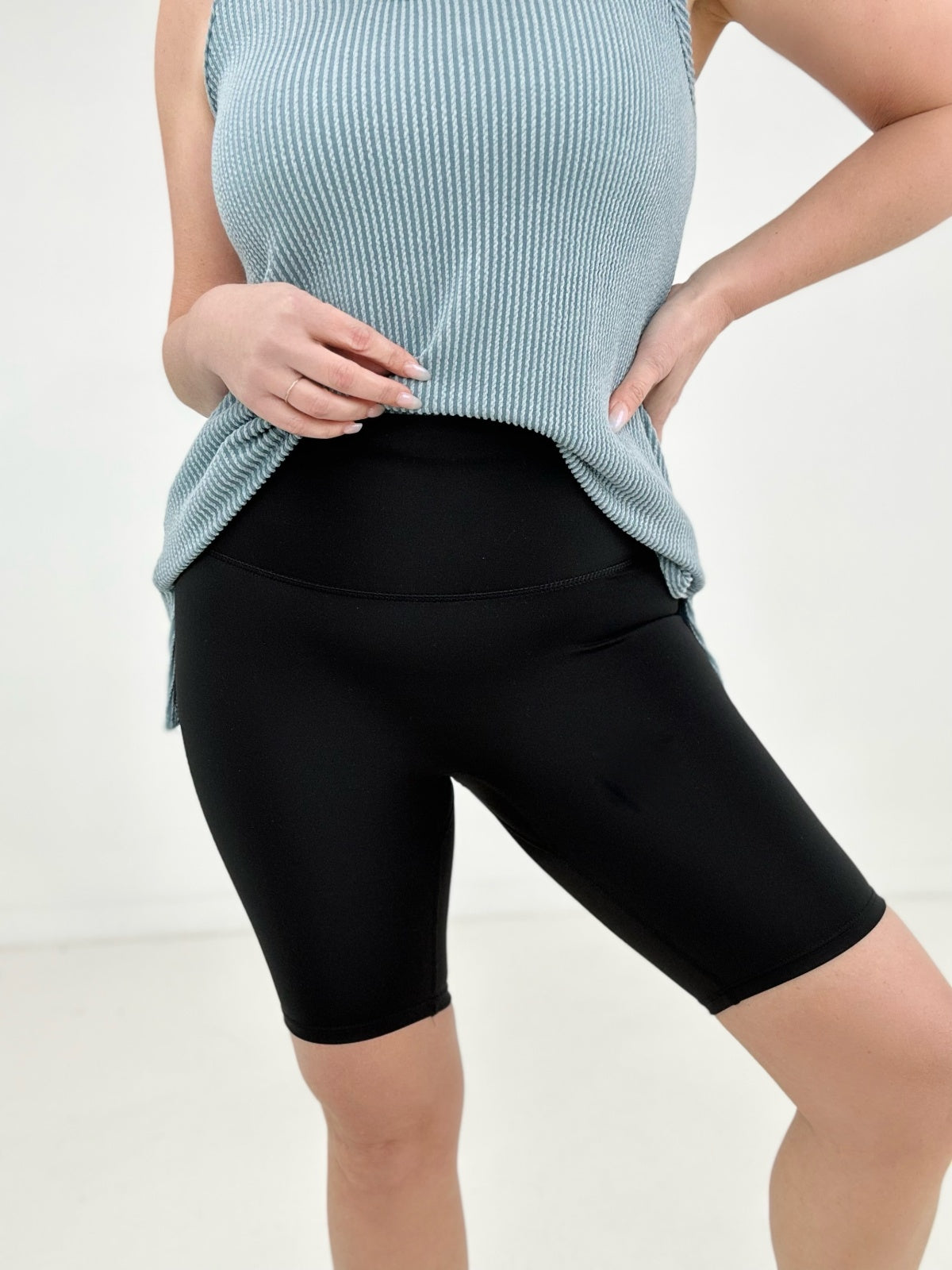 Athletic High Rise Biker Shorts - Black