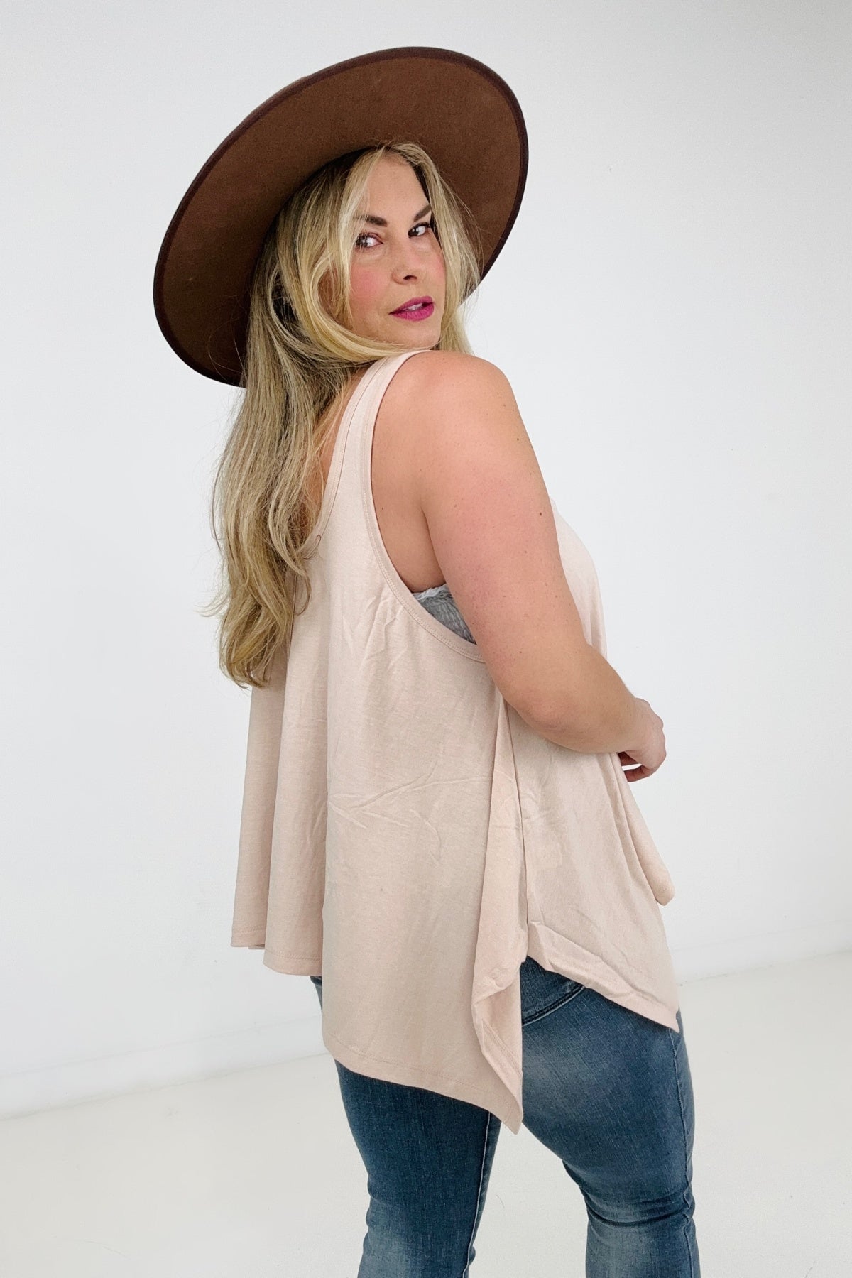 Boho Oversized Shark Bite Tank Top
