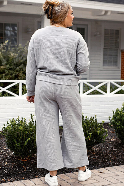 Take Me Away Textured Long Sleeve Top and Pants Set - 6 Colors