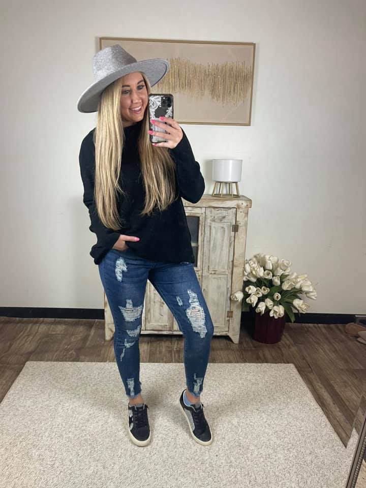 Slouchy Ribbed Tunic Sweater - Multiple Colors