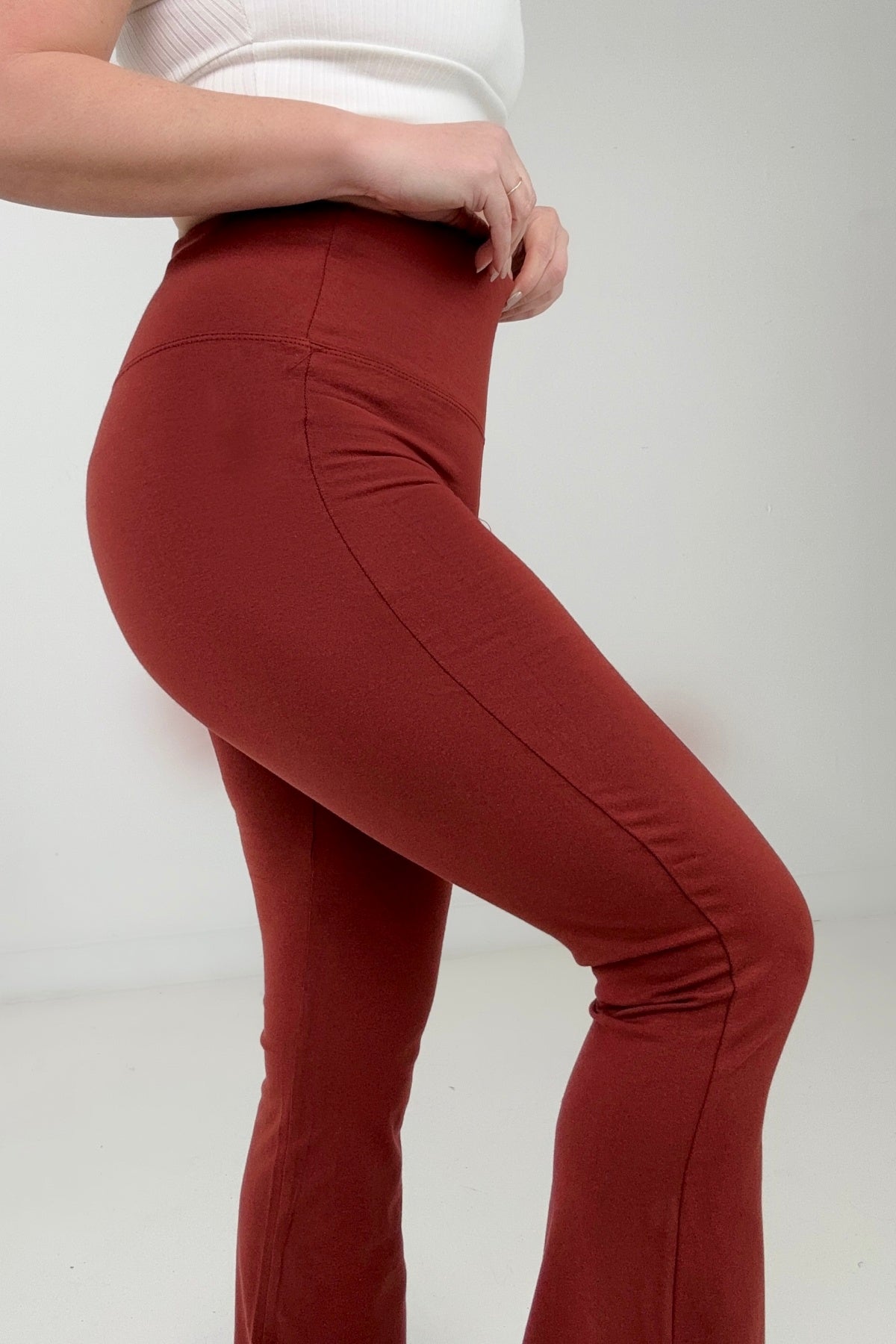 Zenana Solid High Waist Yoga Flare Pants