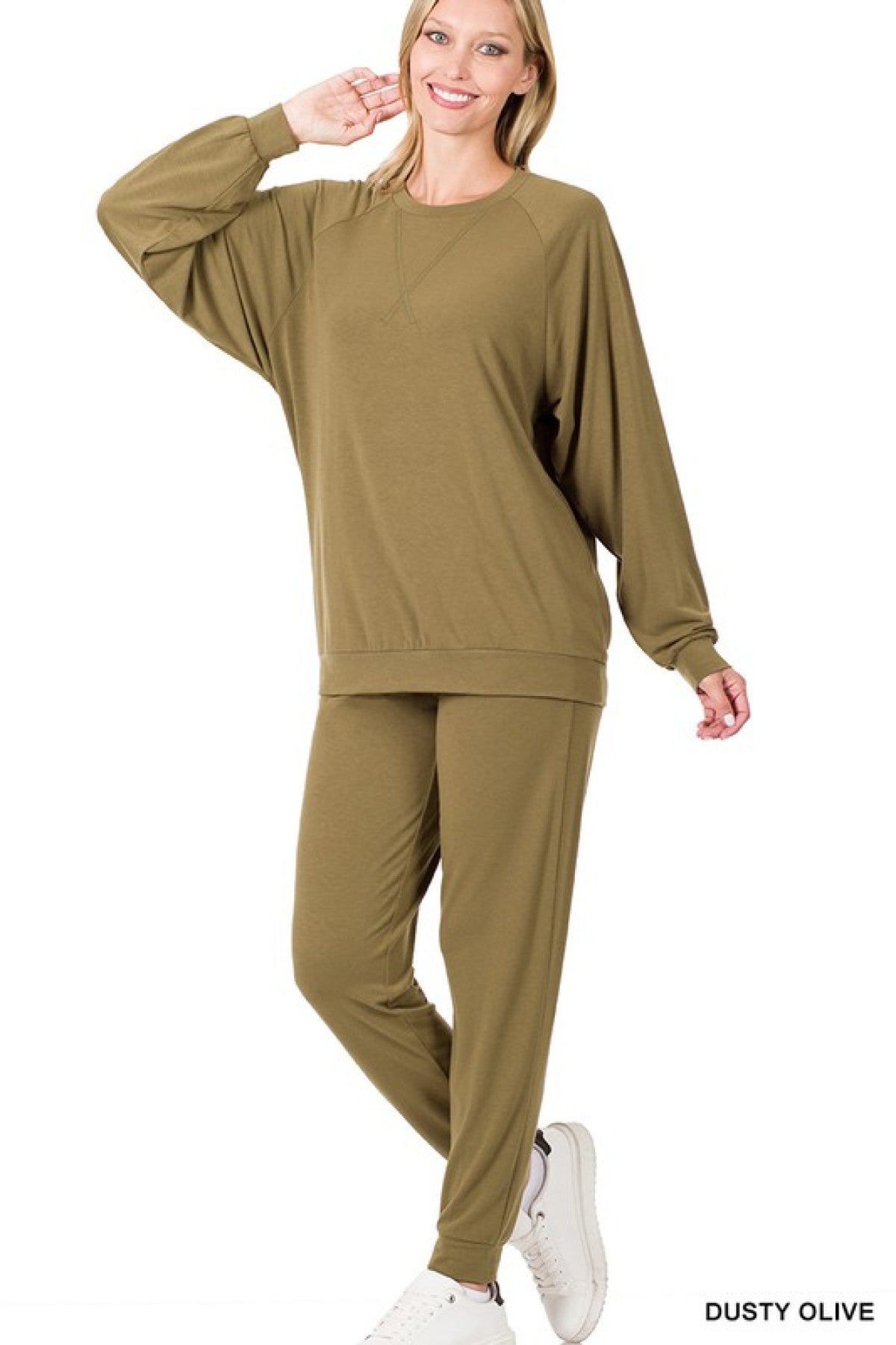Zenana Raglan Sleeve Pullover & Jogger Pants Set