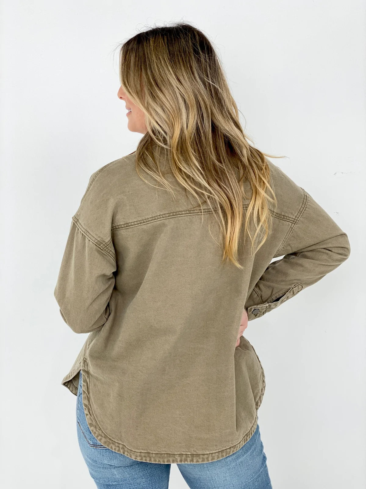 Solid Cotton Twill Shacket