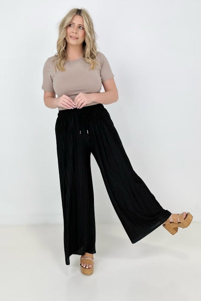 Anywhere You Are Pleated Wide Leg Pants - Multiple Colors