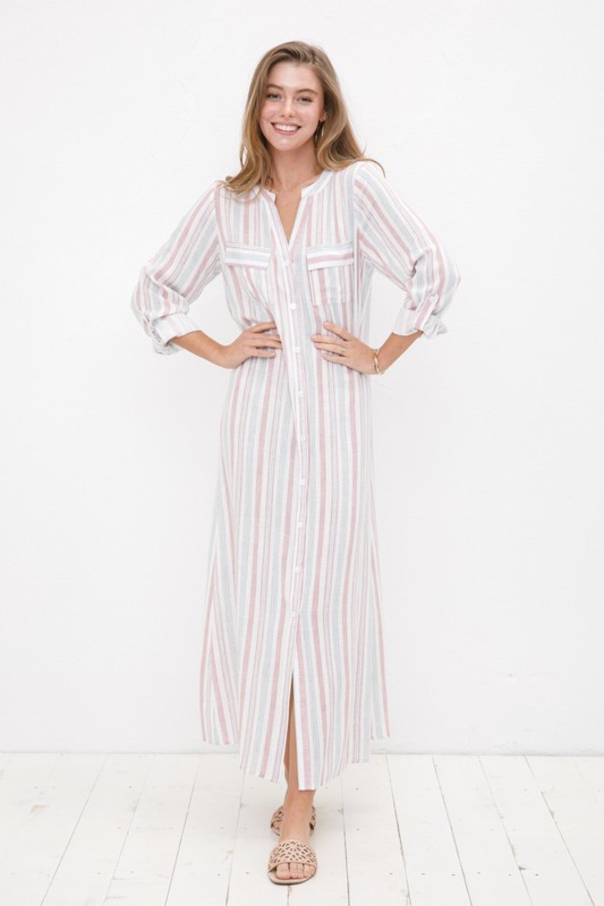 Wind in my hair Button Down Maxi Dress