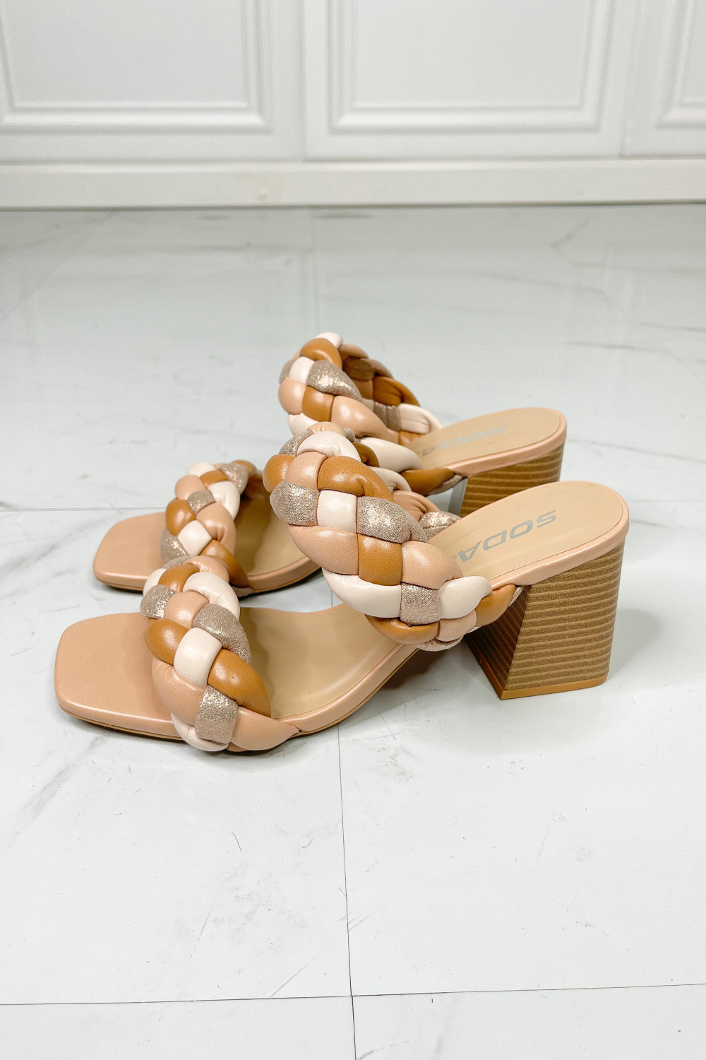 Maya Braided Heels in Nude