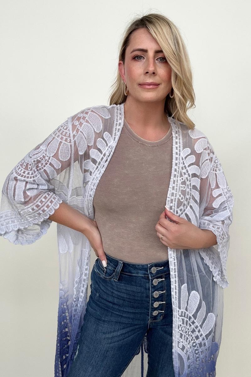 Ombre Bohemian Lace Kimono - Multiple colors