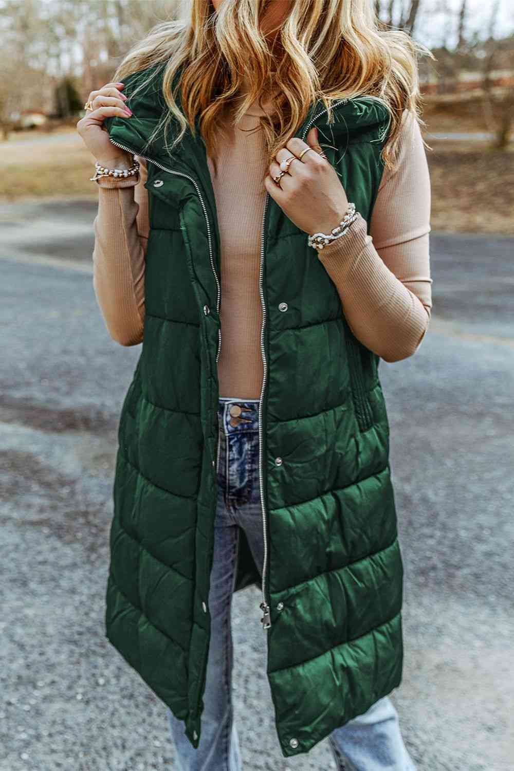 Women's Hooded Sleeveless Puffer Vest