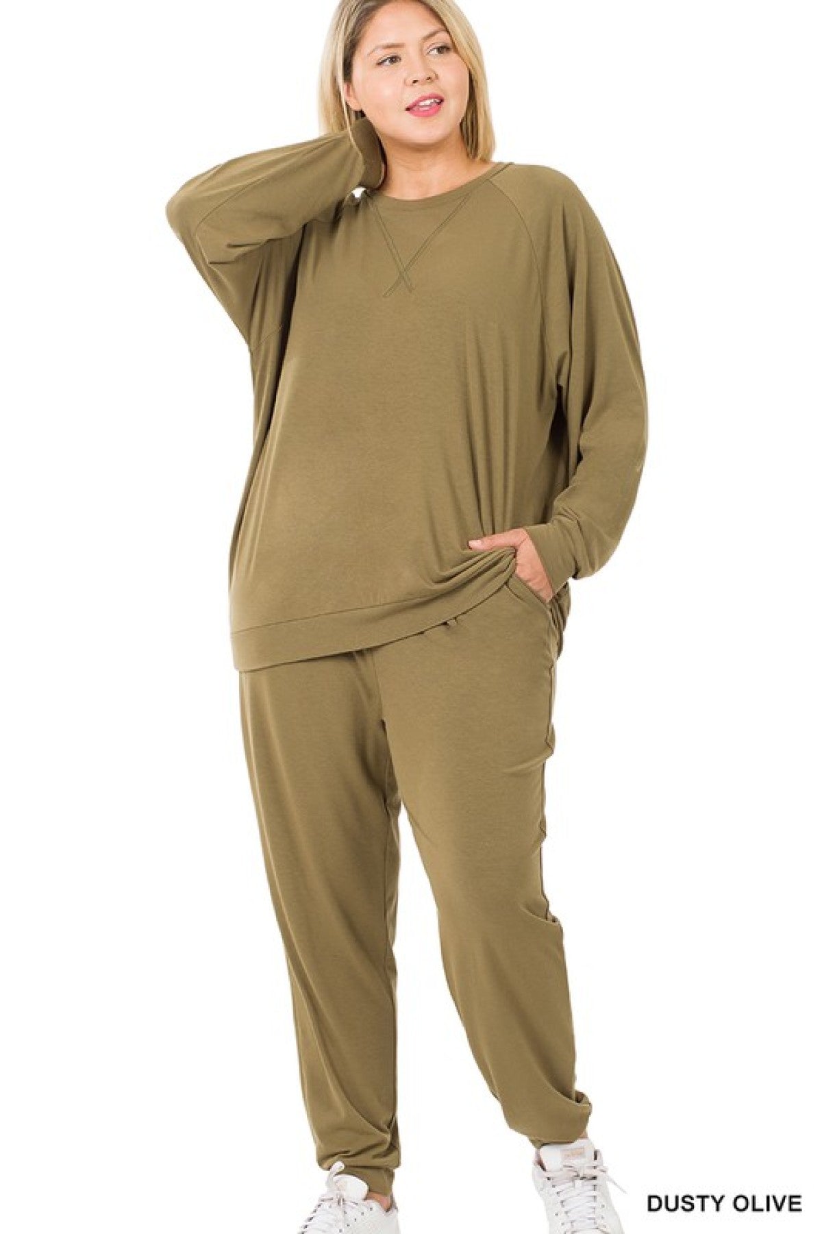 Zenana Raglan Sleeve Pullover & Jogger Pants Set