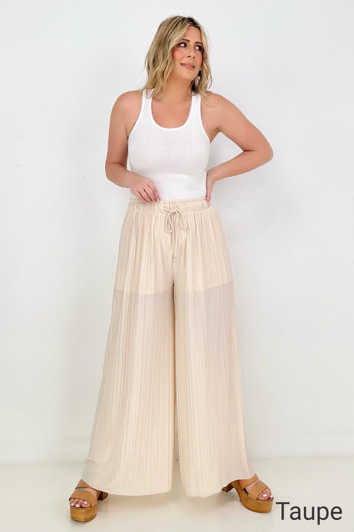 Anywhere You Are Pleated Wide Leg Pants - Multiple Colors