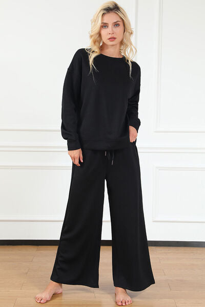 Take Me Away Textured Long Sleeve Top and Pants Set - 6 Colors